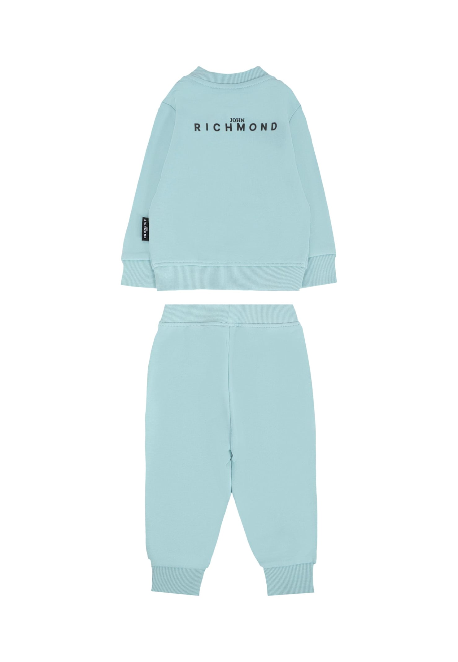 Richmond Light Blue Suit For Baby Boy With Logo In Blue