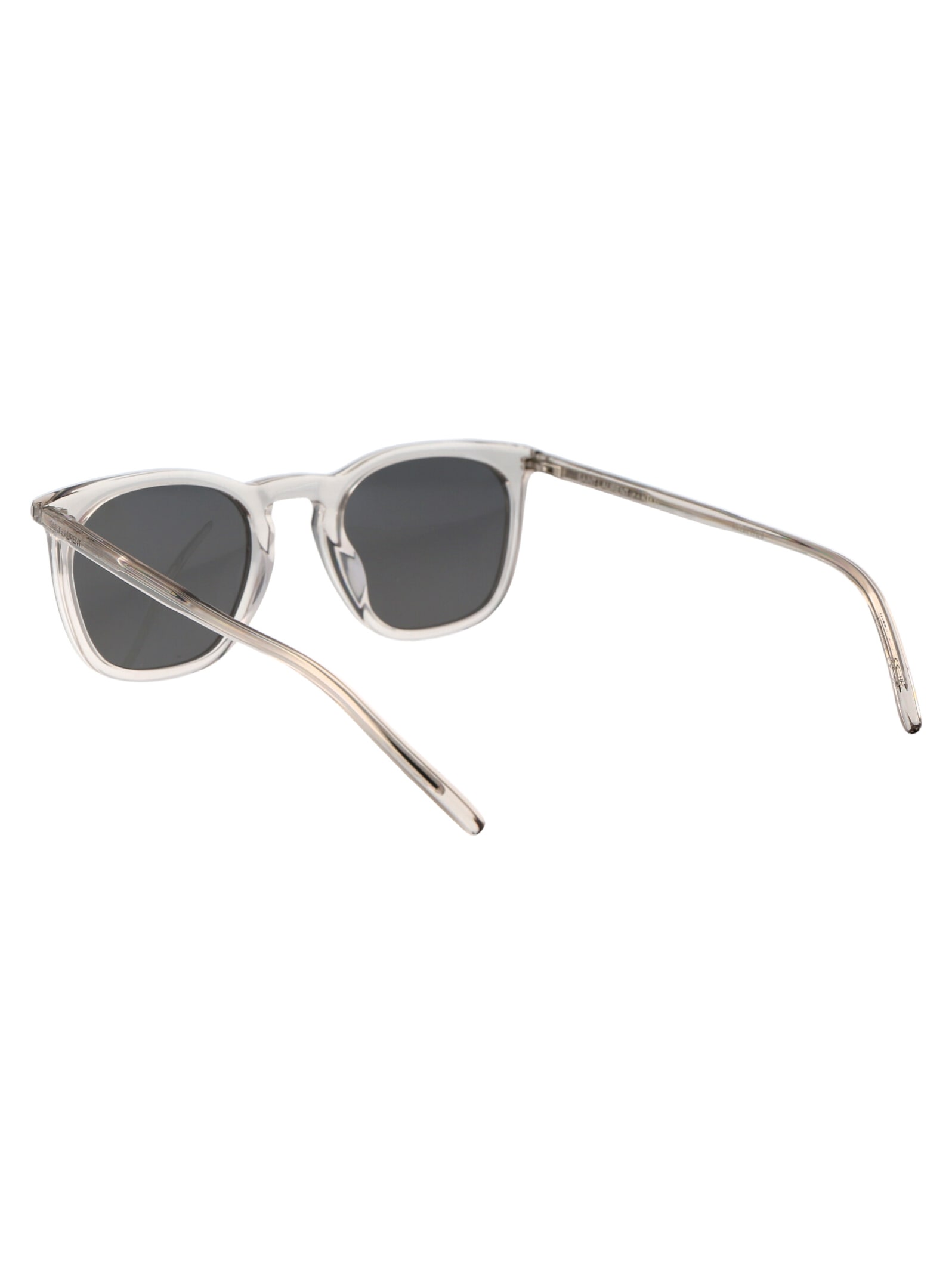 Saint Laurent Beige Beige Silver Acetate Sunglasses In White