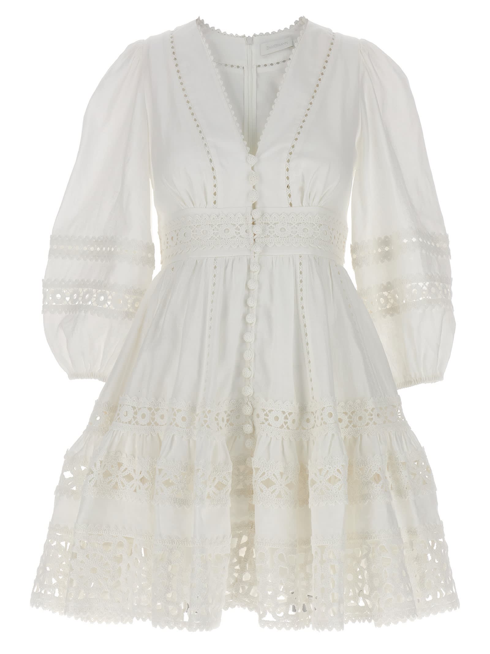 ZIMMERMANN DEVI S COMPLICID BILLOW MINI DRESS