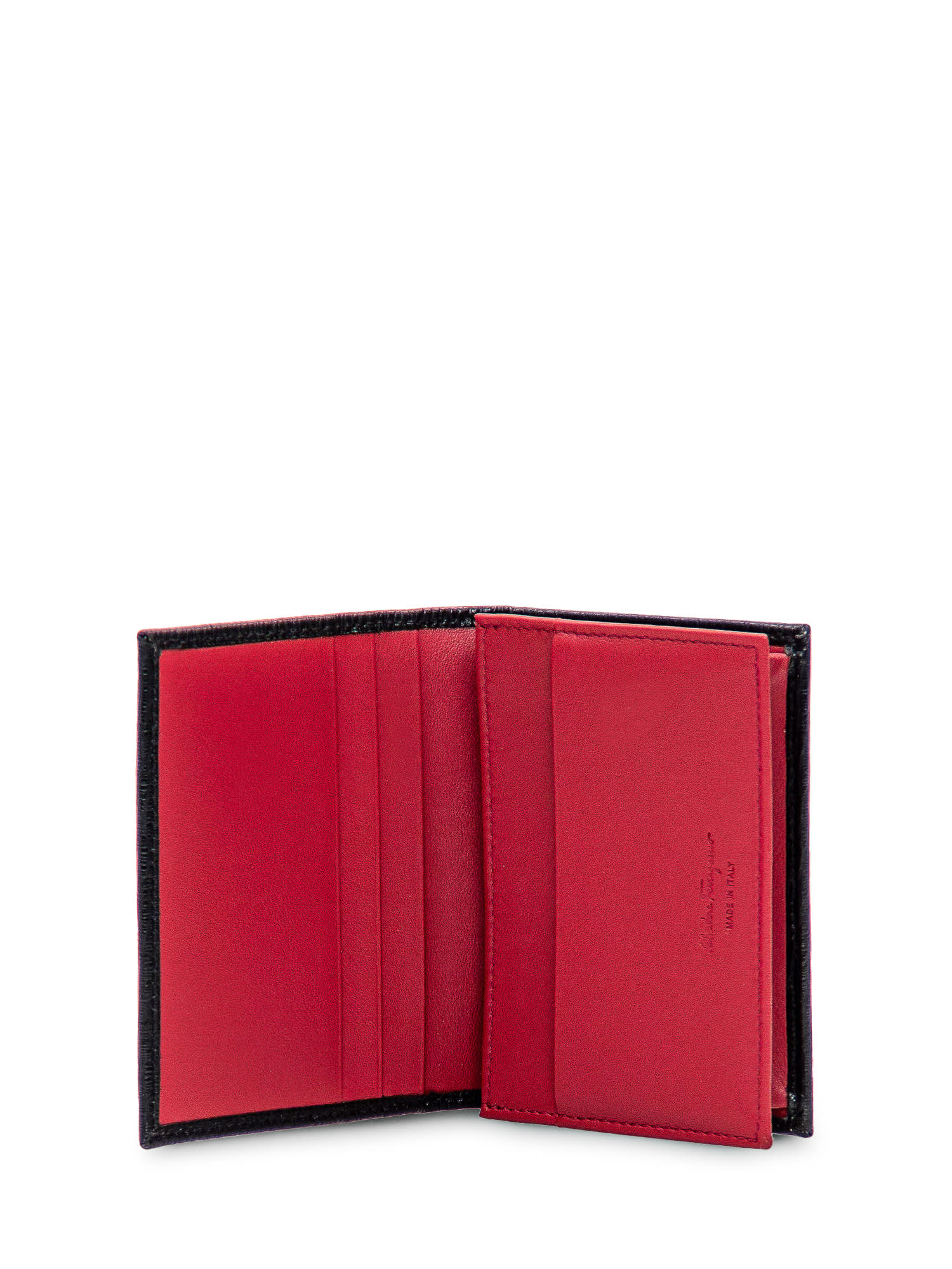 Shop Ferragamo Gancini Card Holder In Nero/red