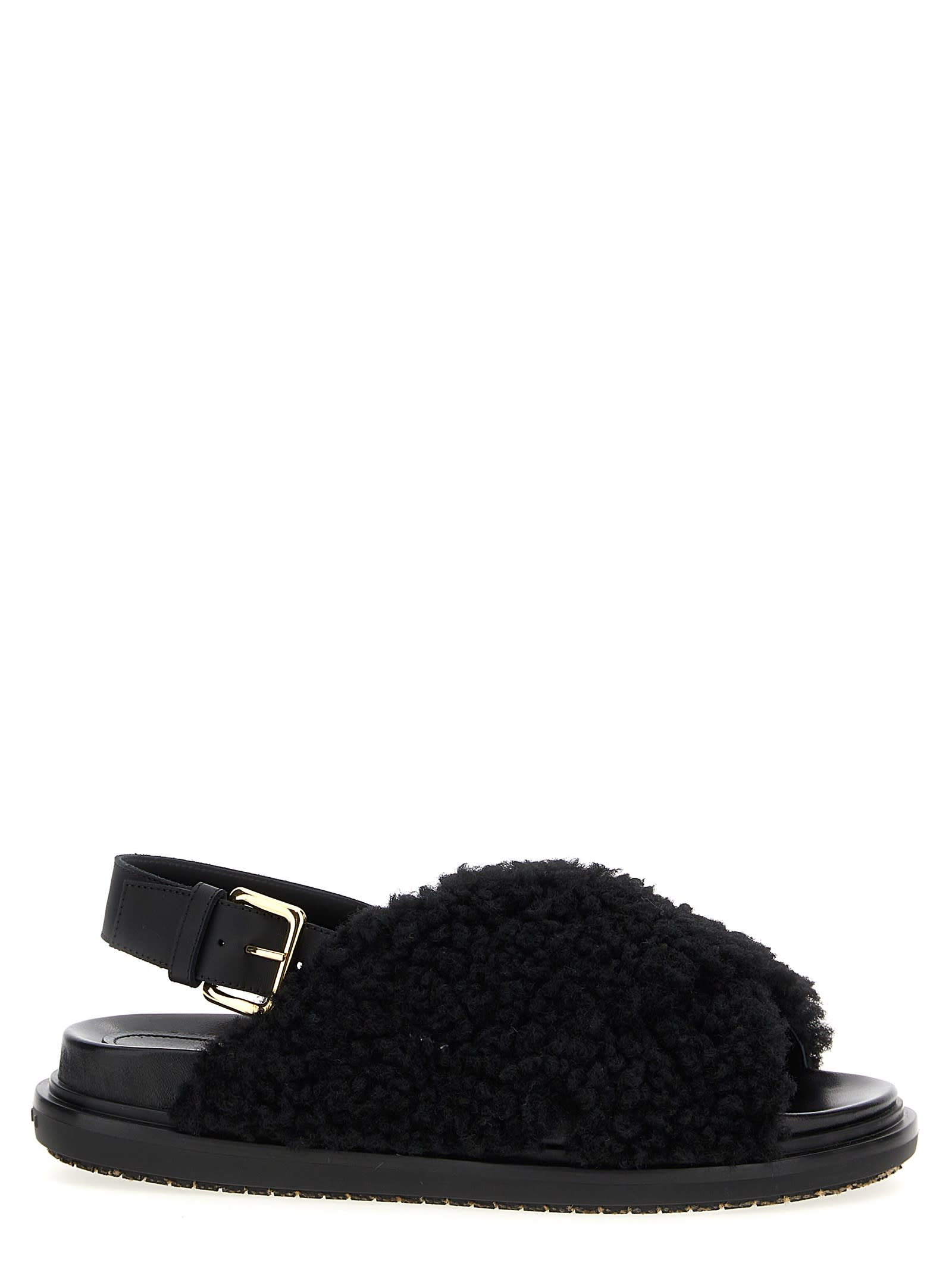 Shop Marni Fusbett Sandals In Black