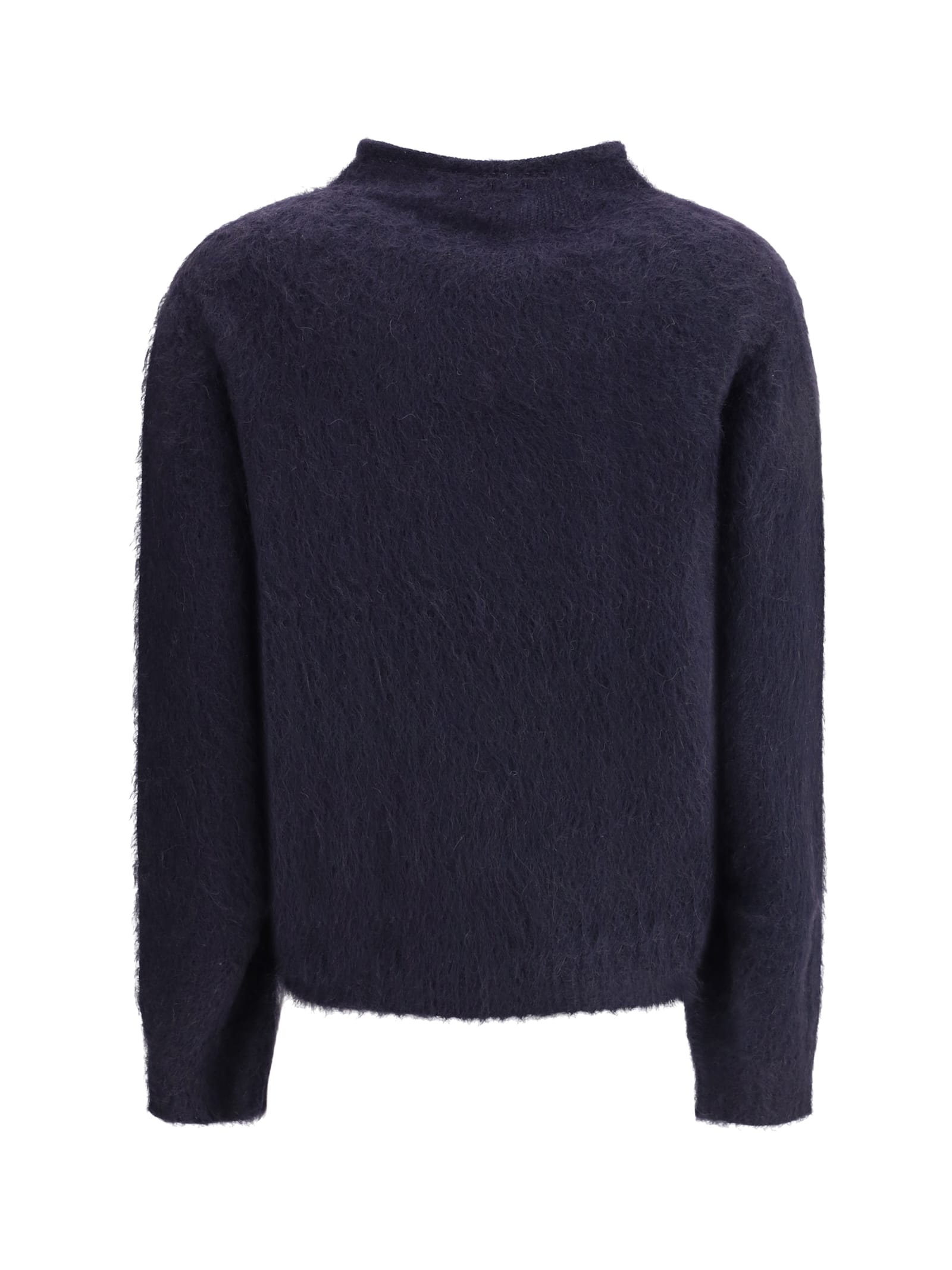 Max Mara Turtleneck Sweater In Brushed Mohair-blend Yarn In Purple