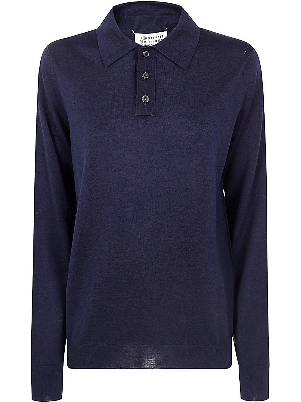 MAISON MARGIELA LONG-SLEEVED KNITTED POLO SHIRT 