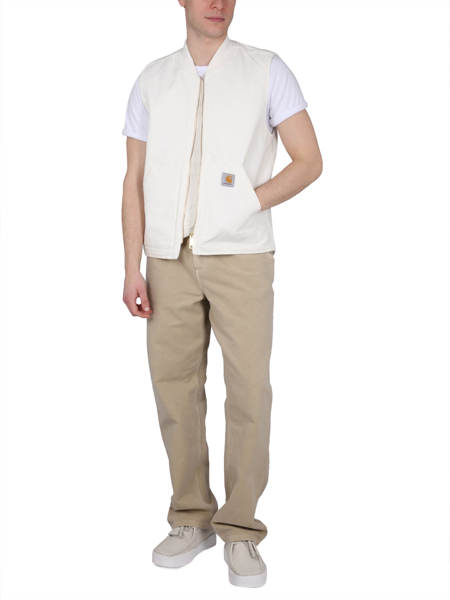 Shop Carhartt Vest With Logo Patch In White