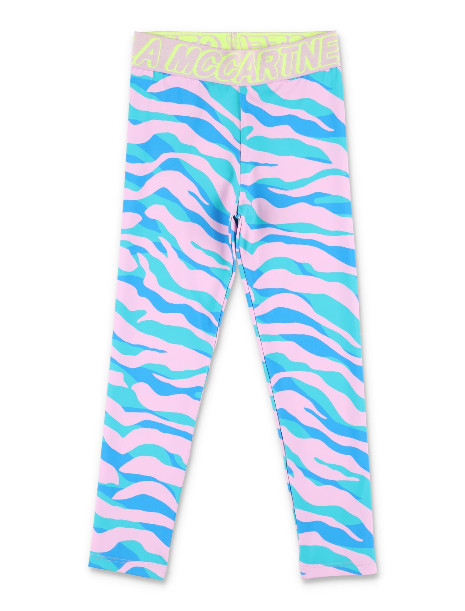 Shop Stella Mccartney Zebra Print Leggings In Blue Multicolor