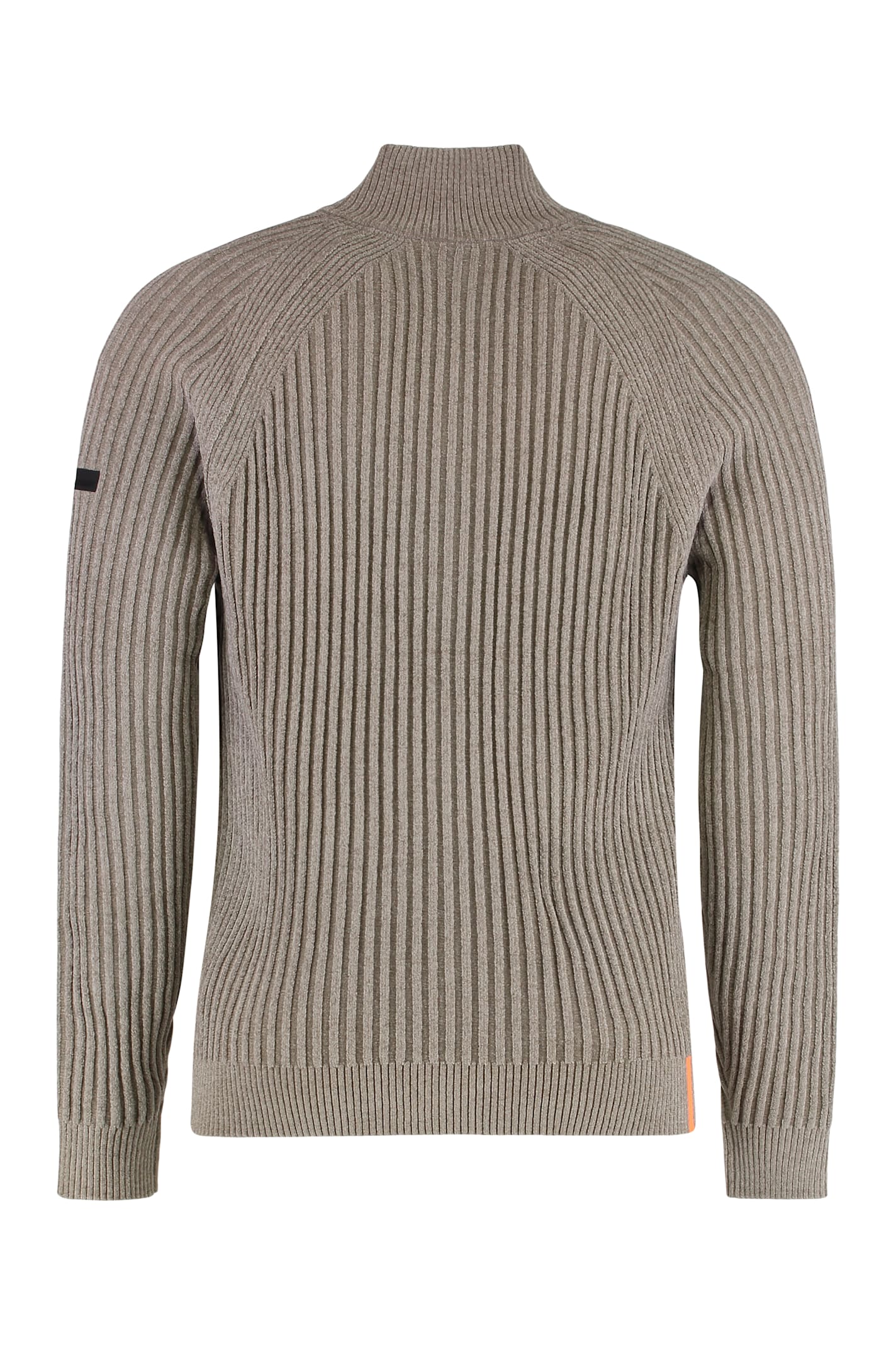 Rrd - Roberto Ricci Design Sweater With Zip Velvet Rave In Ribbed Fabric In Neutral