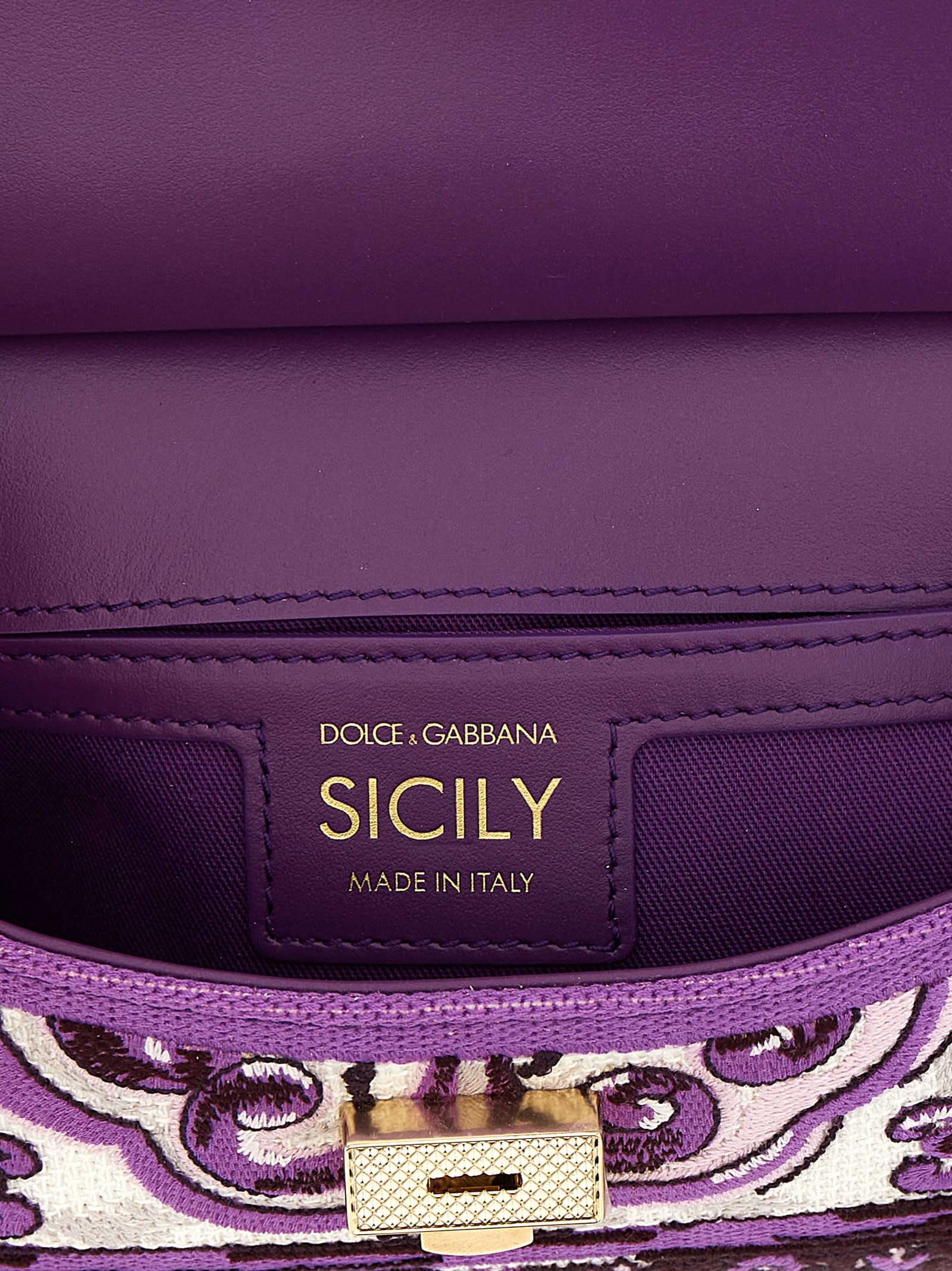 Dolce & Gabbana Sicily Small Handbag In Purple