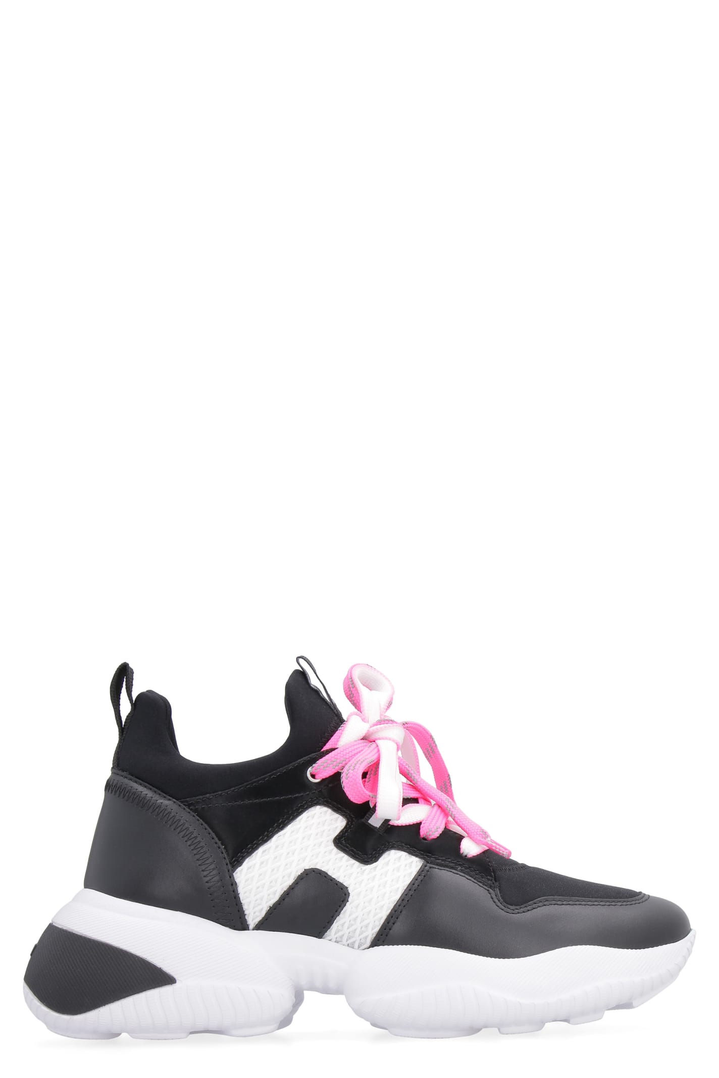Hogan Interaction Contrasting-laces Sneakers In Black