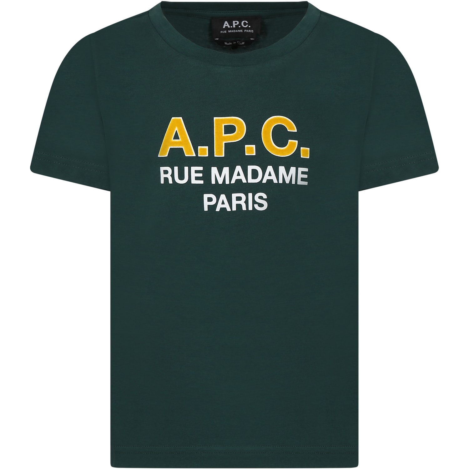 Apc Green T-shirt For Kids With Logo