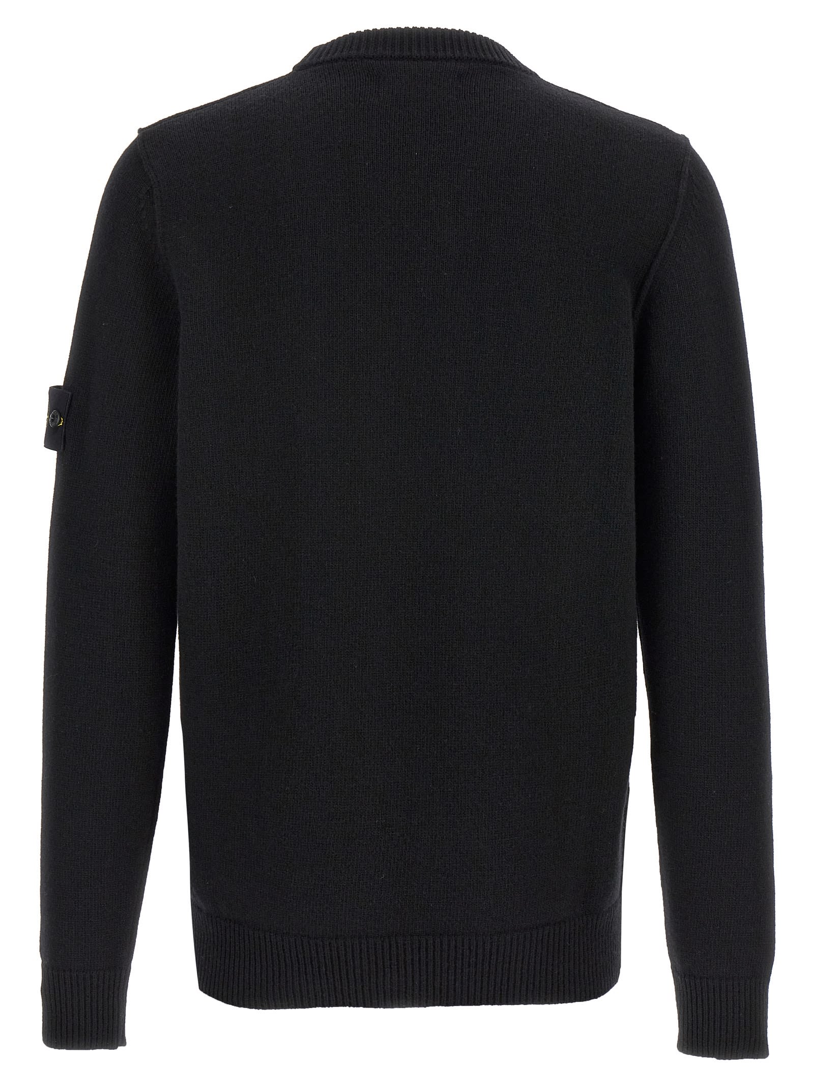 Shop Stone Island Logo Patch Sweater In Black