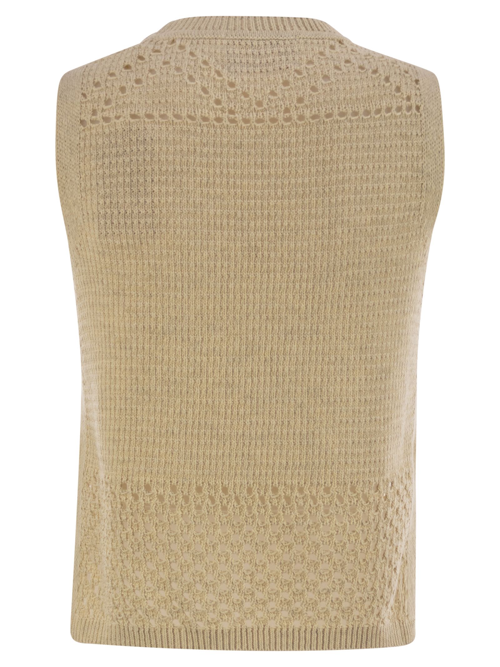 Mc2 Saint Barth Aire - Crochet Knit And Mesh Top