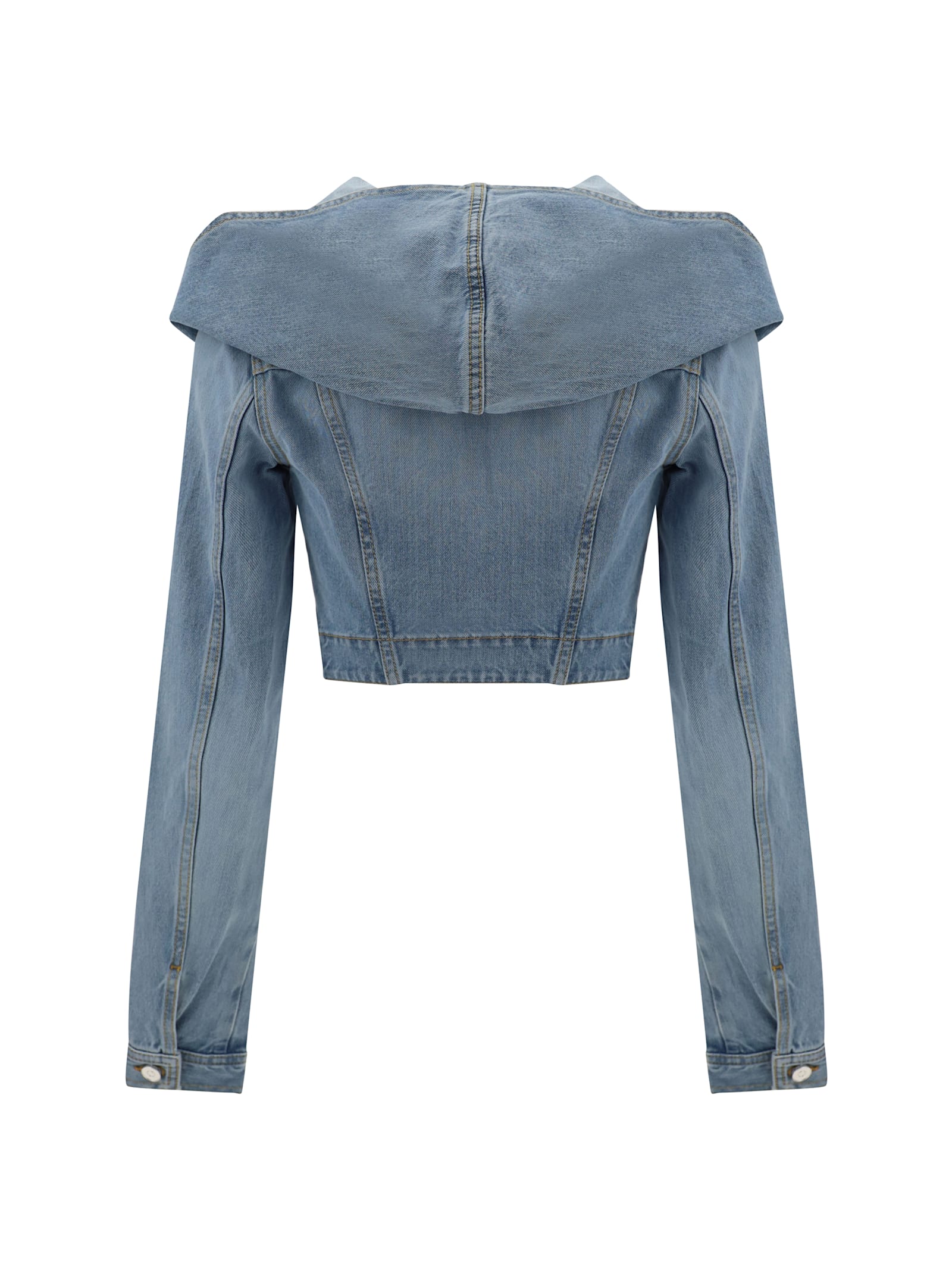 Shop Alaïa Hooded Jacket In Bleu Clair