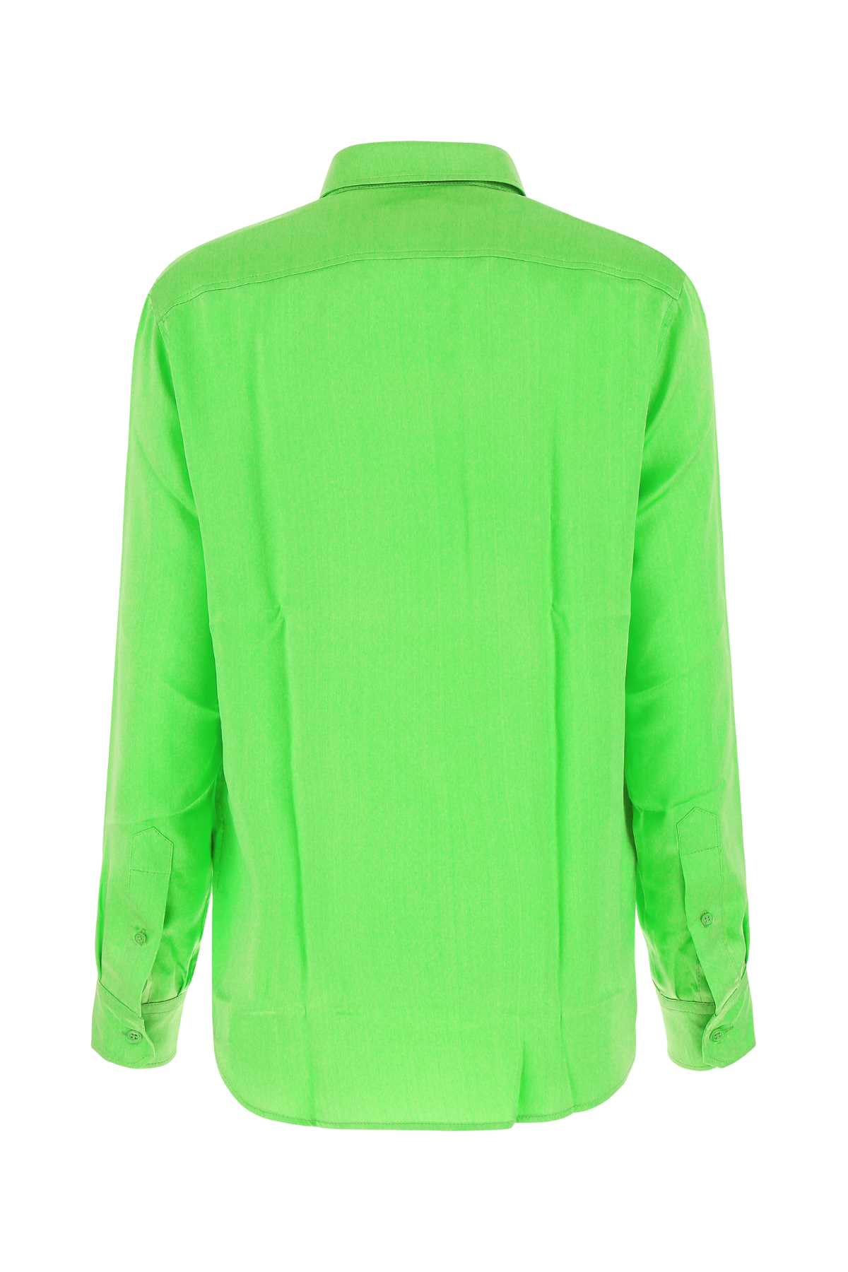 Shop Ami Alexandre Mattiussi Fluo Green Satin Shirt In 300