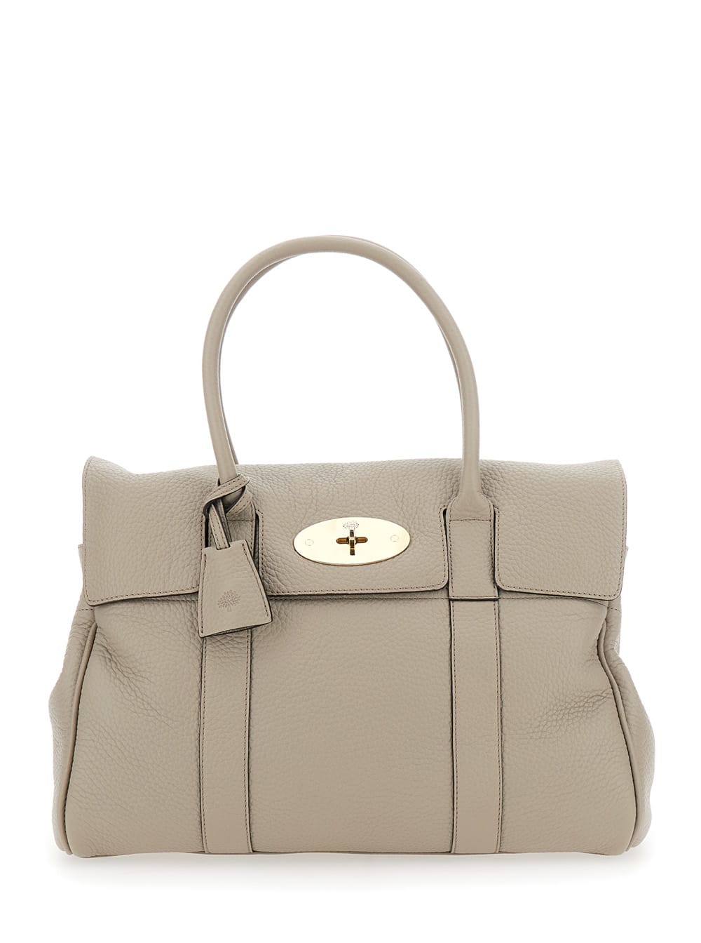 Mulberry Heavy Grain Leather Bayswater Bag In Neutral