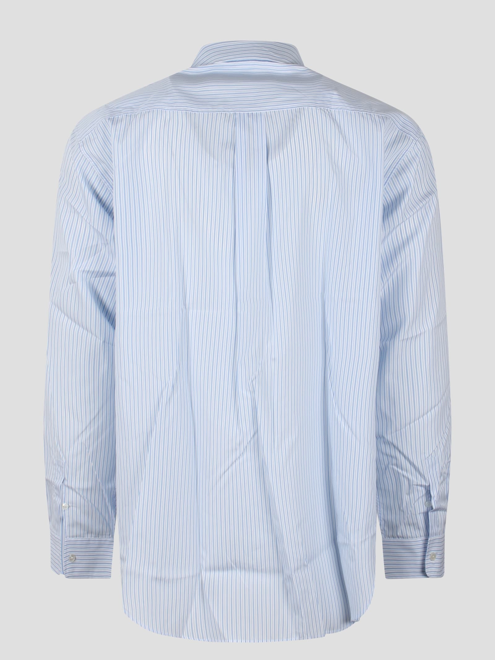 Shop Dior Striped Cotton Poplin Shirt In Blue