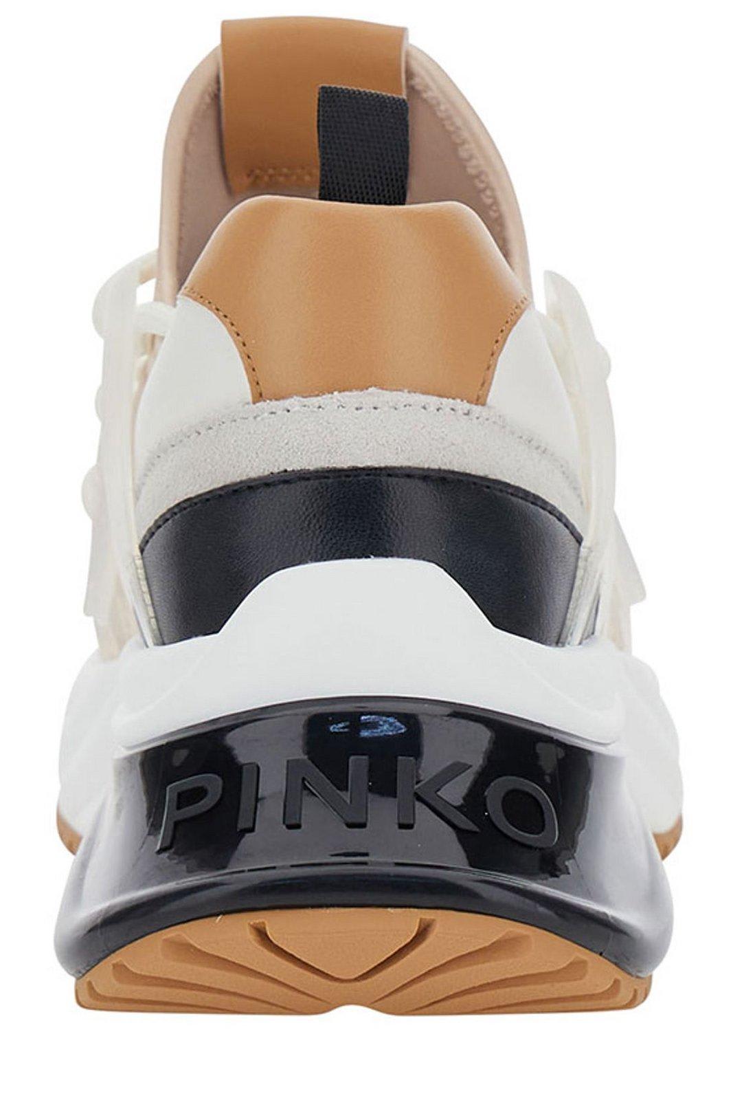 Shop Pinko Love Birds Panelled Lace-up Sneakers
