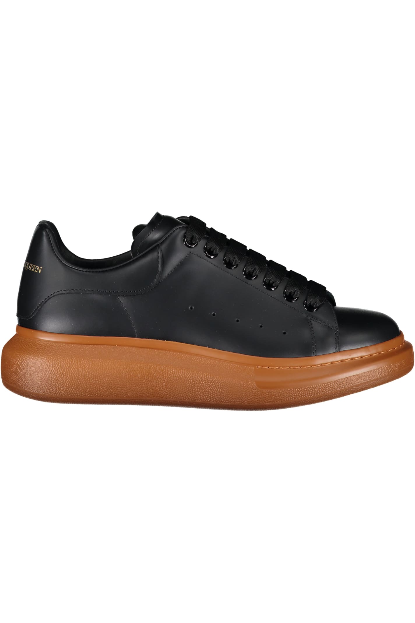 Alexander Mcqueen Larry Leather Sneakers In Black