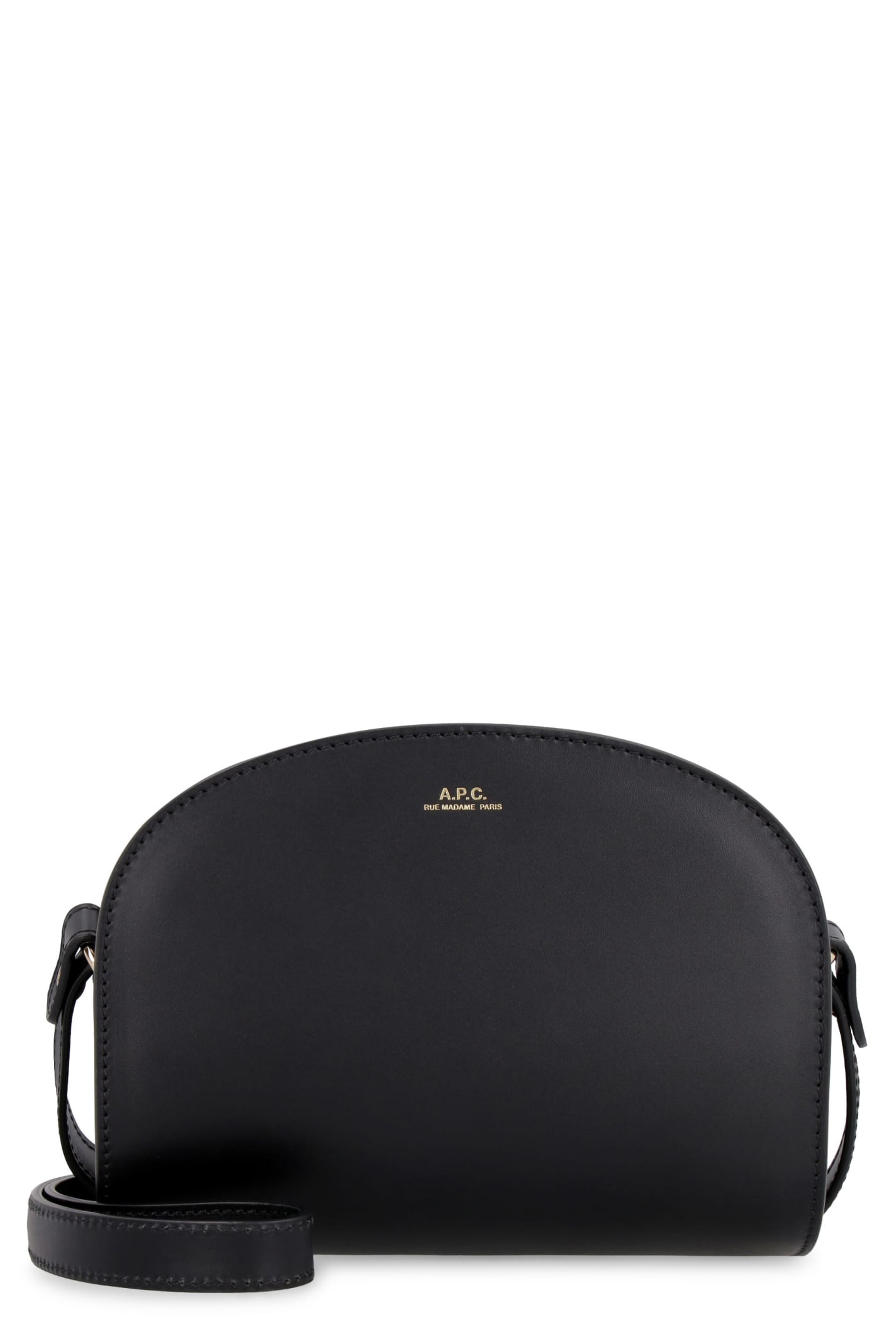 A.P.C. Mini Demi-lune Leather Crossbody Bag