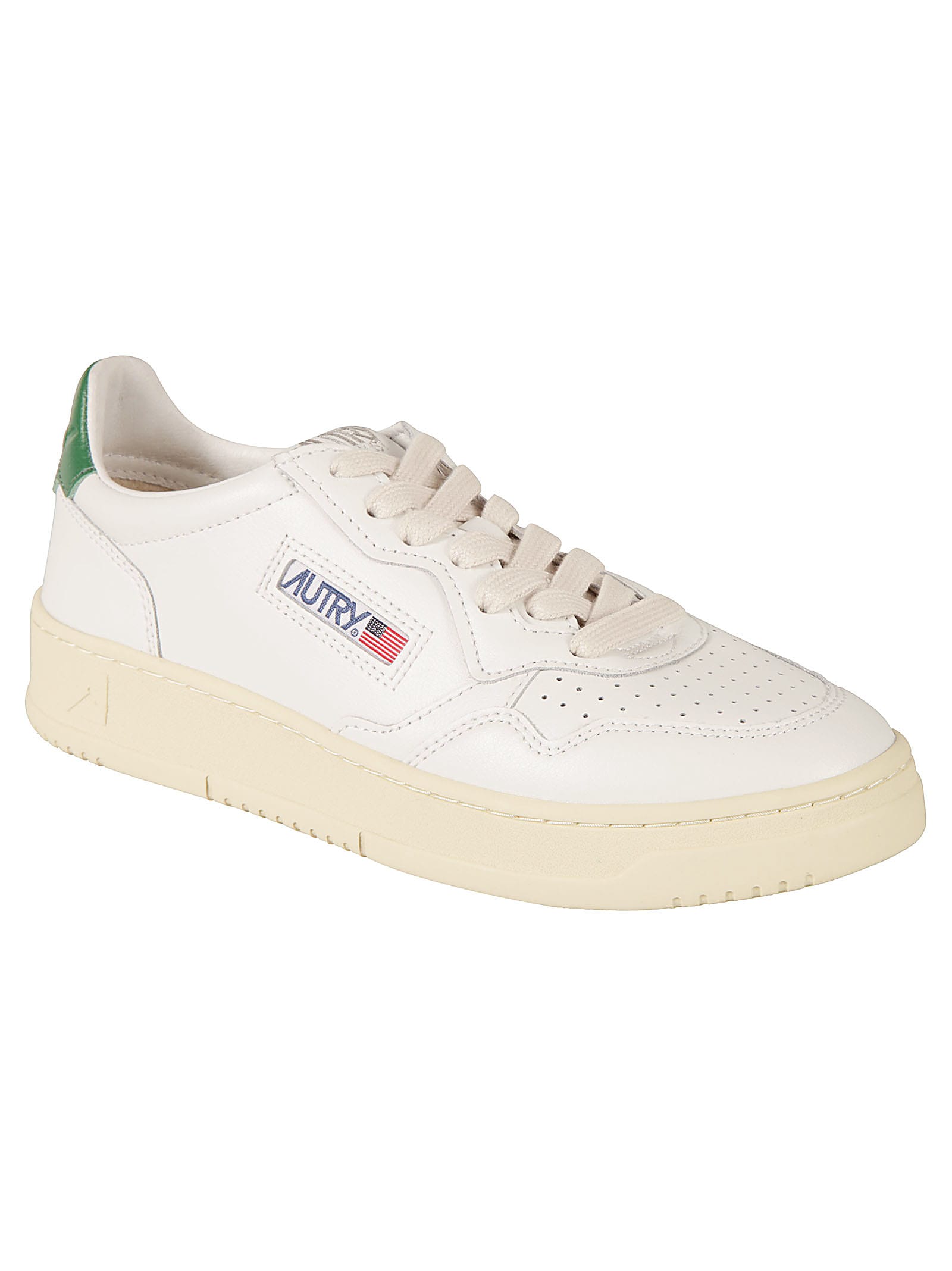 Shop Autry Medalist Low Sneakers In White/green