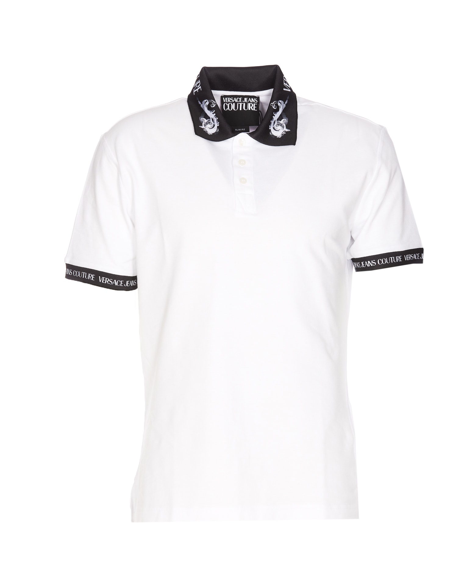 VERSACE JEANS COUTURE WATERCOLOR COLLAR POLO