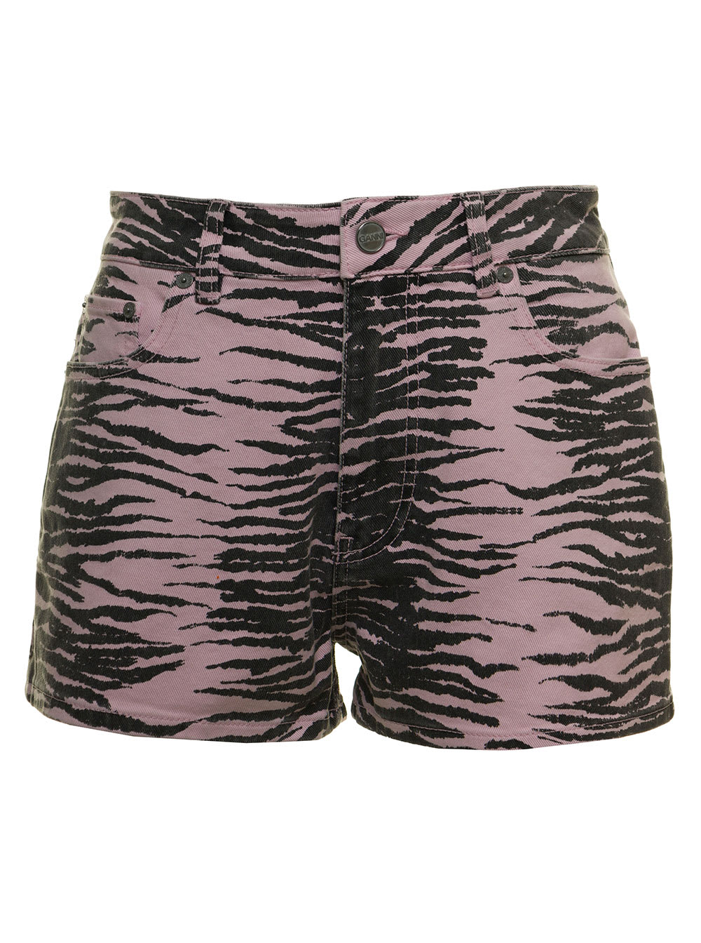 Womans Organic Denim Zebra Printed Shorts