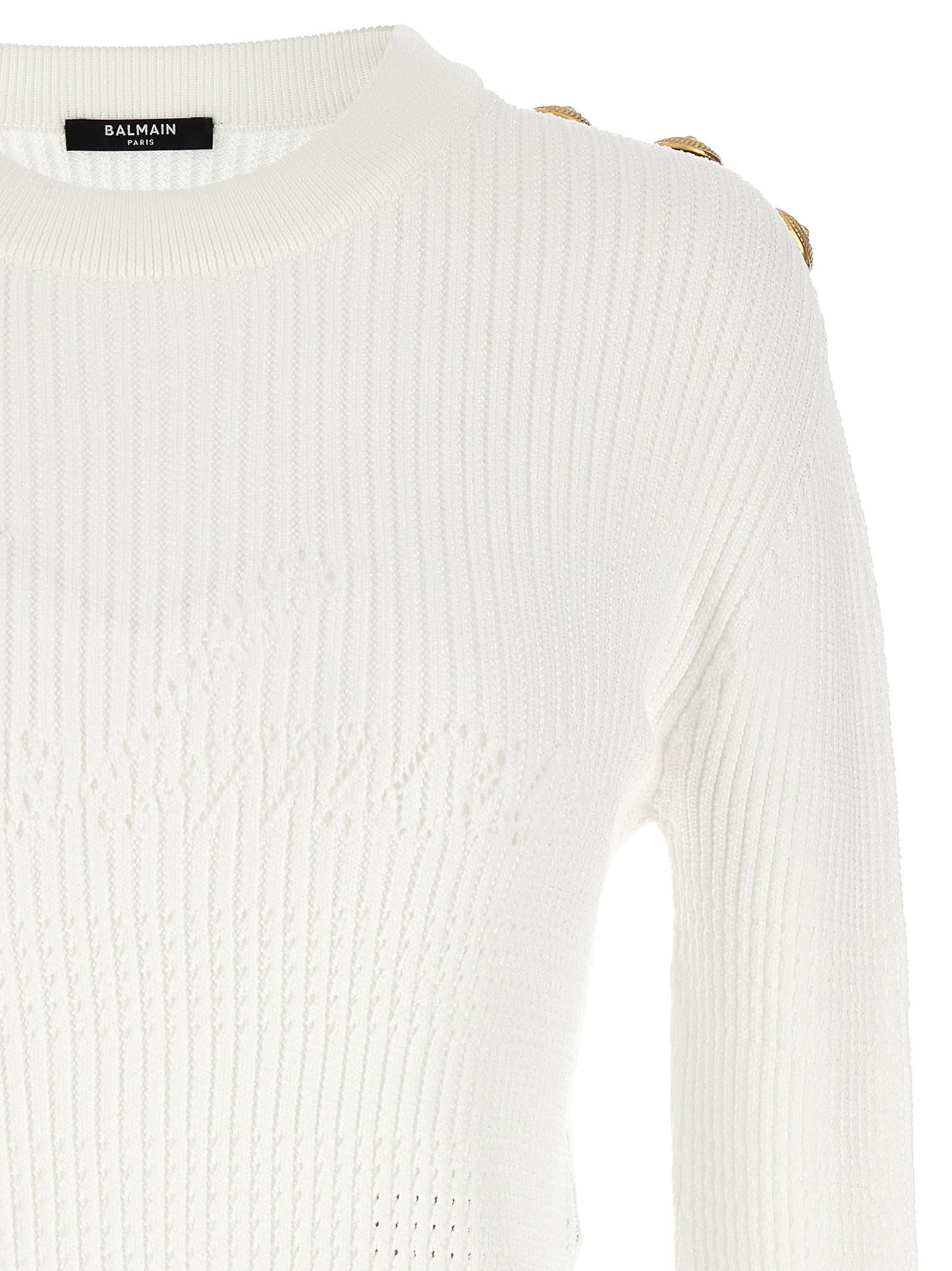 Shop Balmain Sweater In Bianco