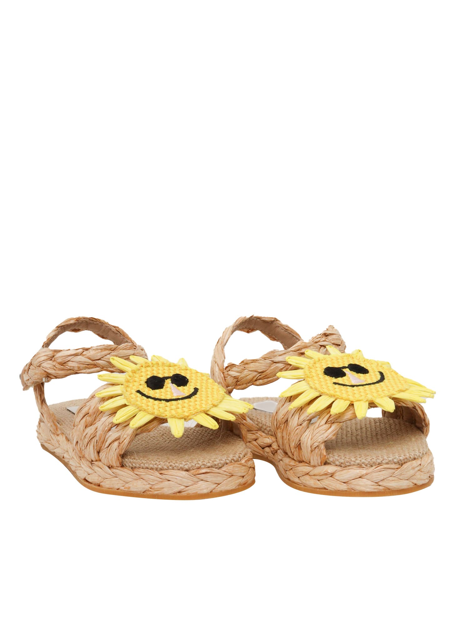 Shop Stella Mccartney Bown Sandals With Sun In Brown