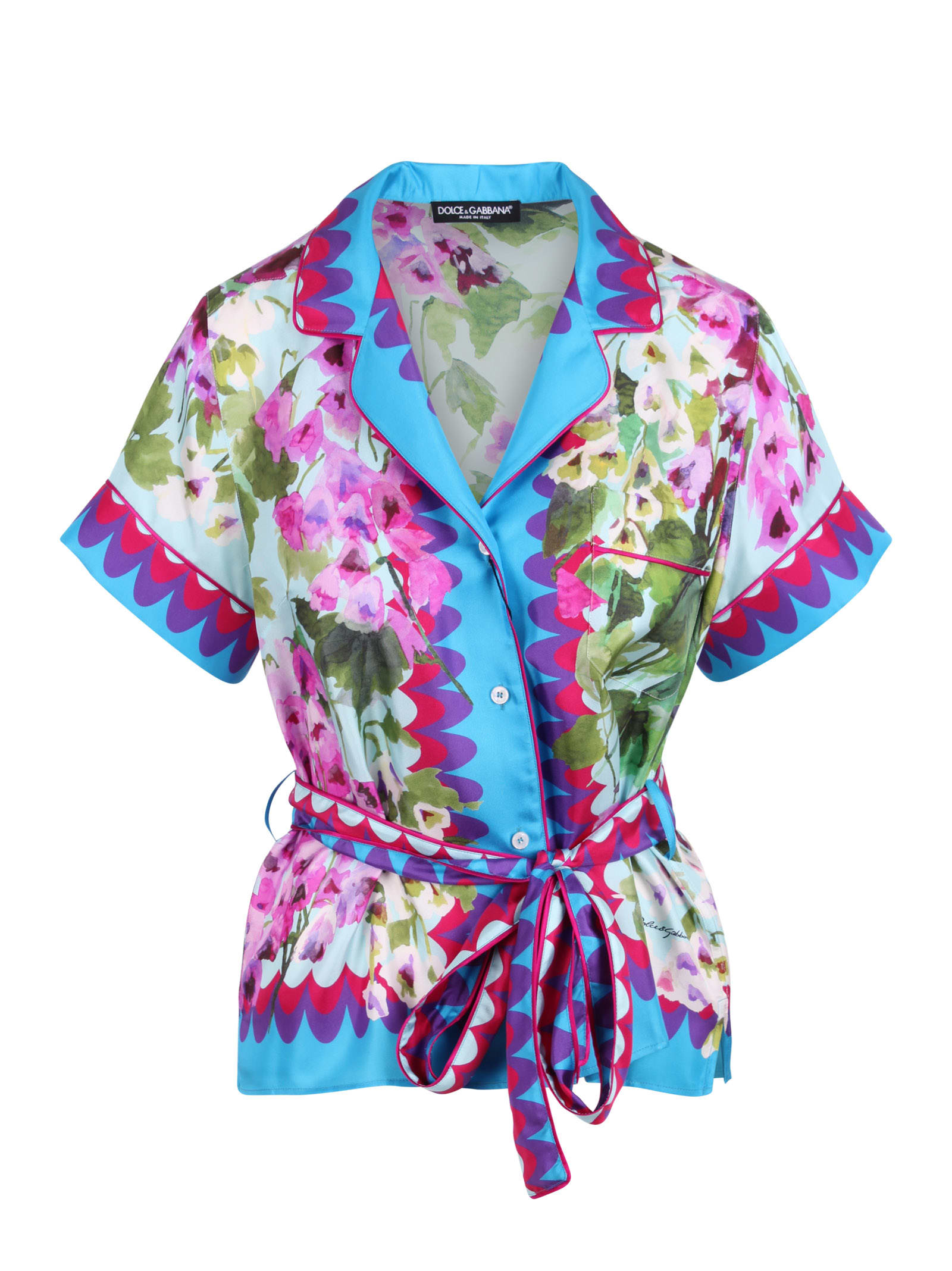 Dolce & Gabbana Floral Print Shirt With Matching Belt