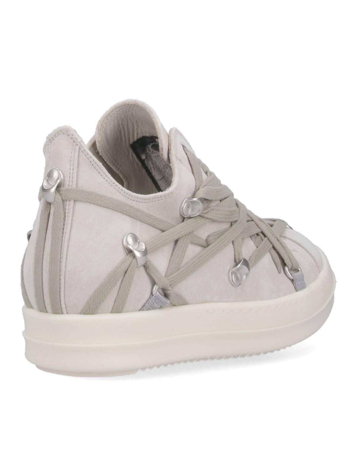 Rick Owens Megalaced Low Sneaks Sneakers In Grey