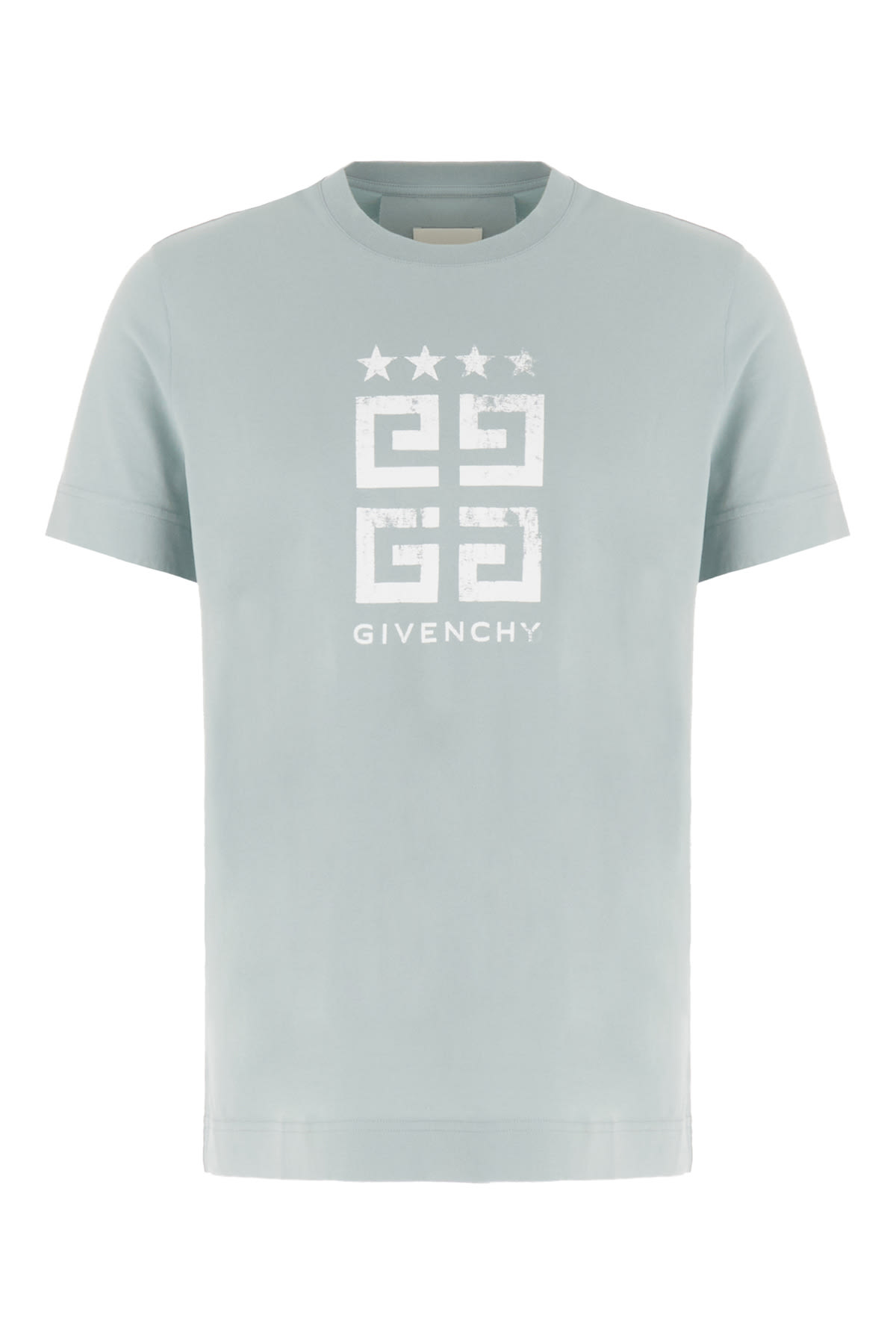 Shop Givenchy Pastel Light Blue Cotton T-shirt In 456