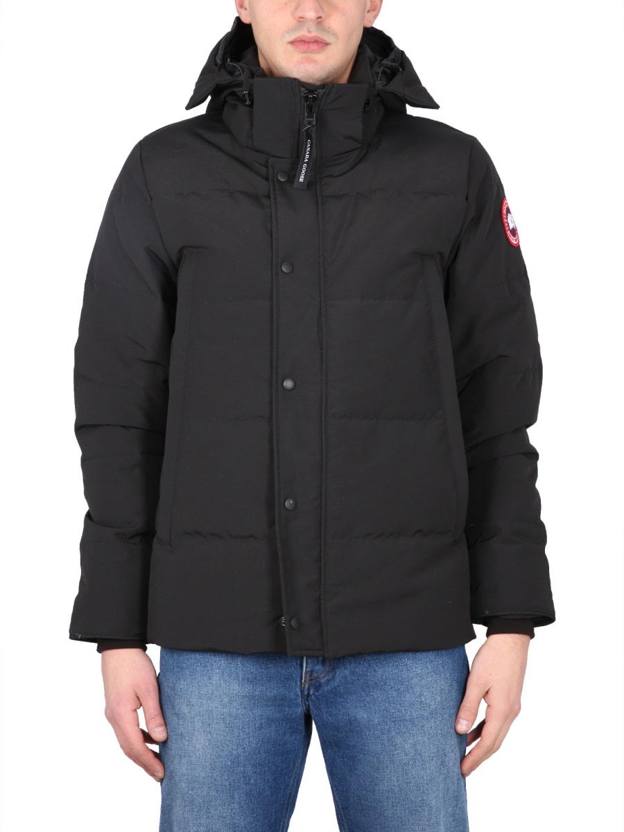 Shop Canada Goose Wyndham Hooded Parka In Black