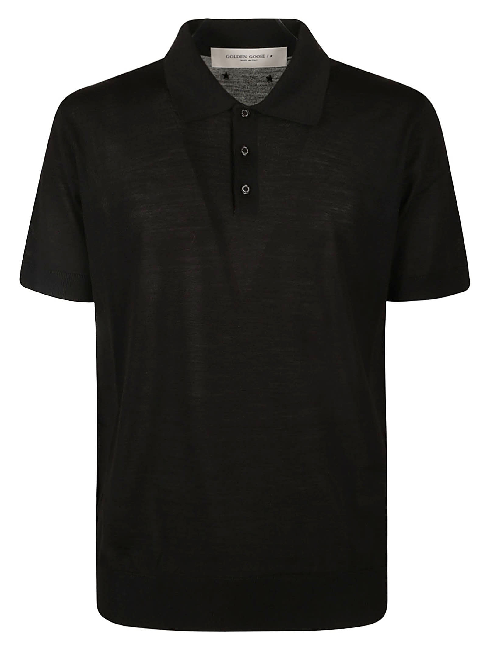 Golden Goose Short-sleeved Polo Shirt In Black