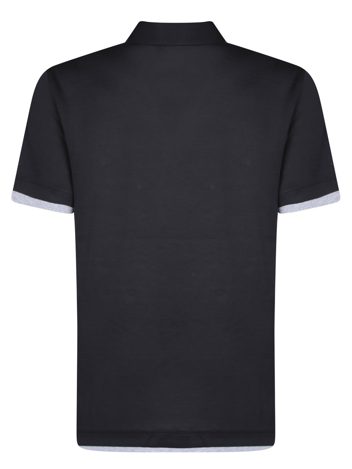 Shop Brunello Cucinelli Contrast-trim Short-sleeved Polo Shirt In Black