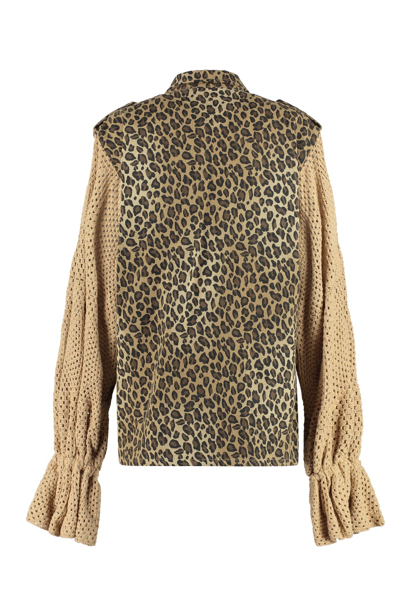 Shop Tu Lizé Multi-pocket Cotton Jacket In Animalier