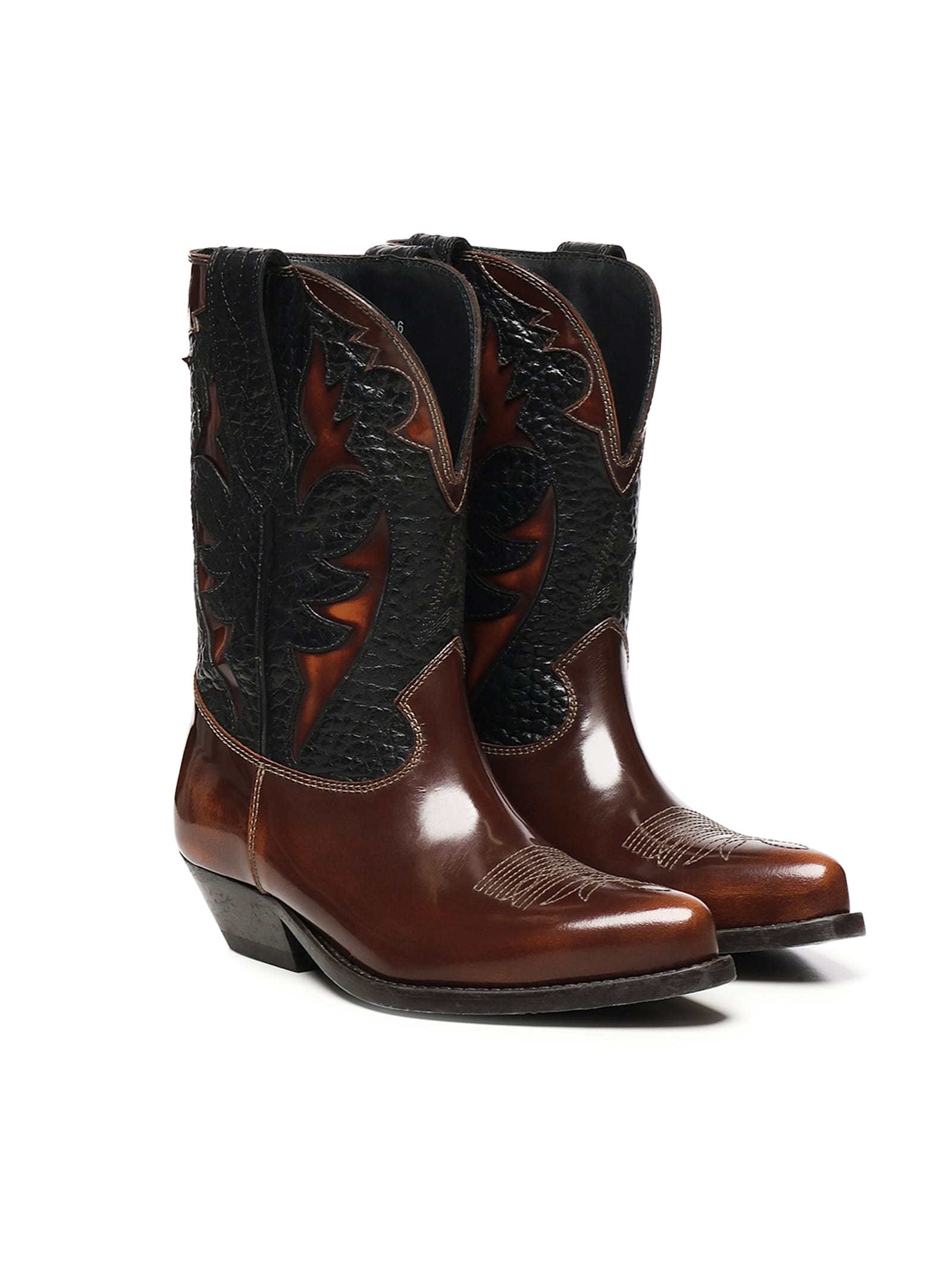 Golden Goose Wish Star Boots In Brown/black