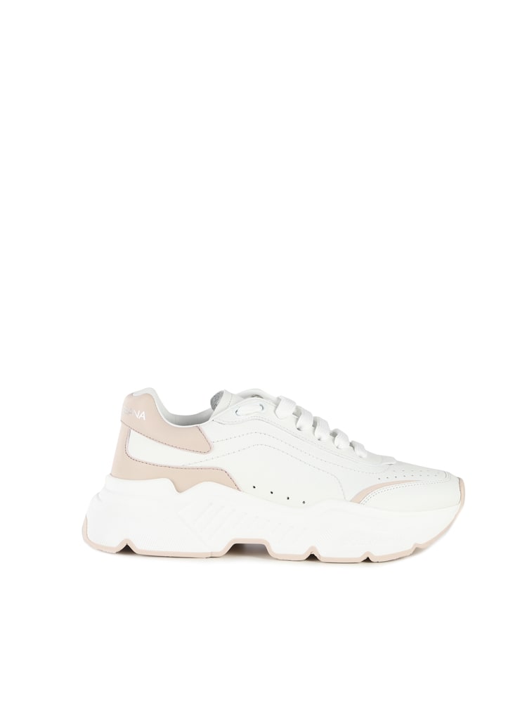 Dolce & Gabbana Daymaster White & Pink Leather Sneaker