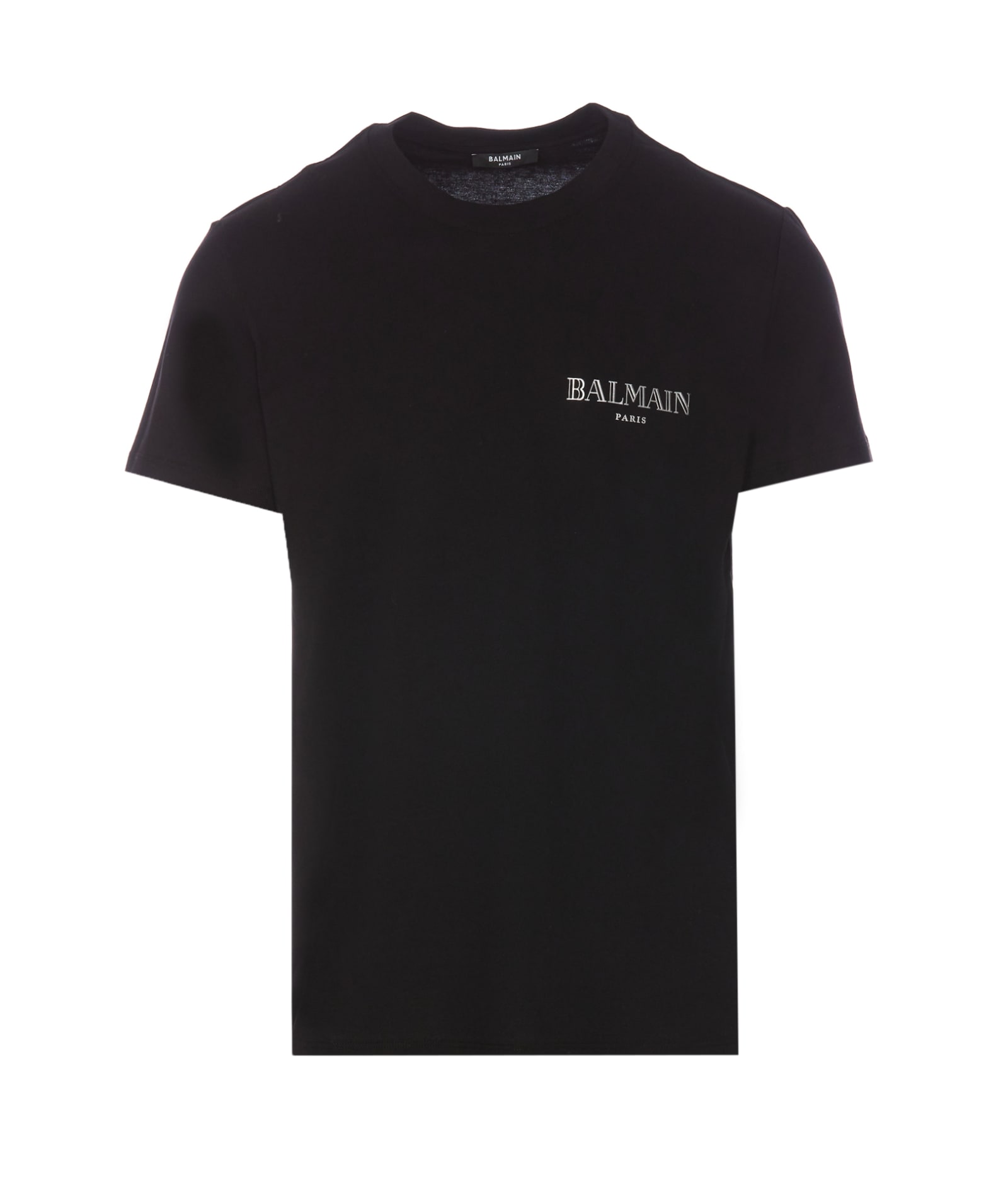 Shop Balmain Logo T-shirt In Black