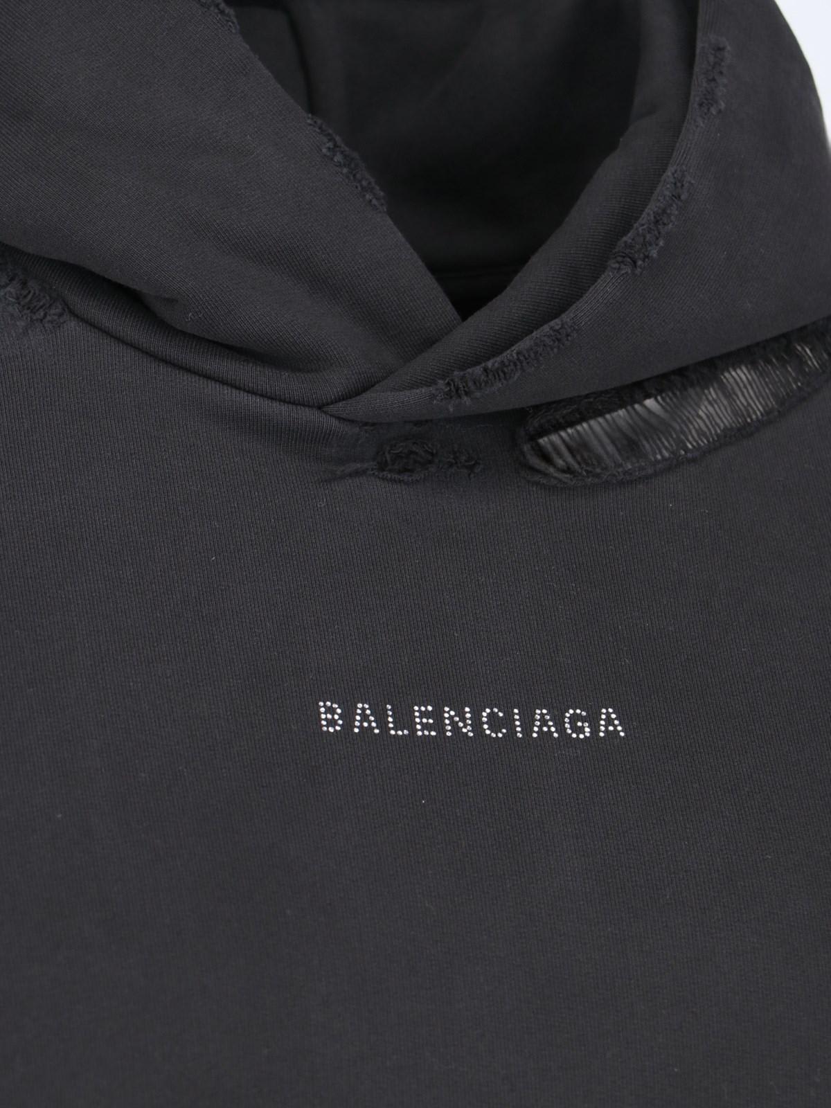 Shop Balenciaga Retro Logo Hoodie