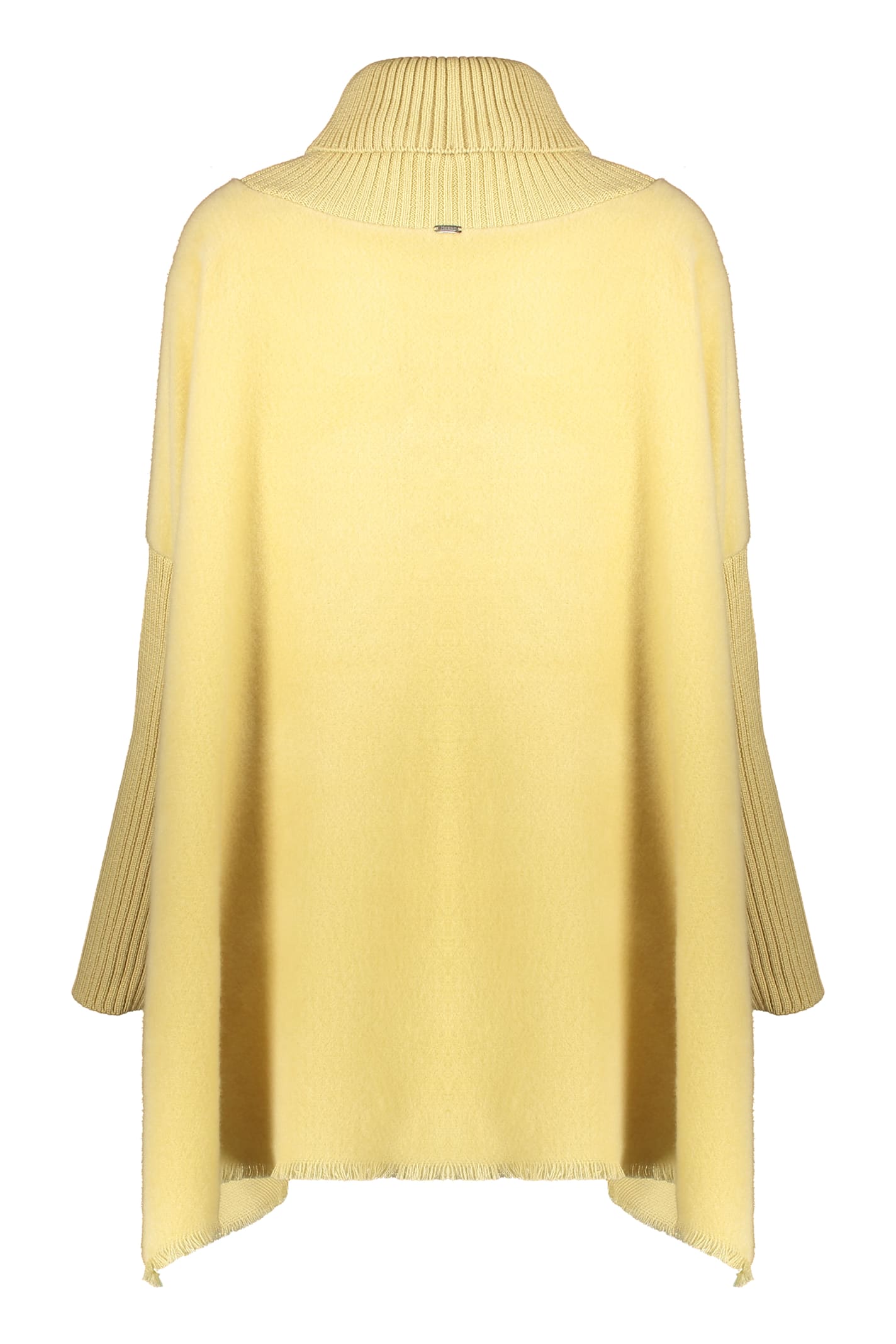 Herno Long Sleeve Shirt With High Collar In Yellow