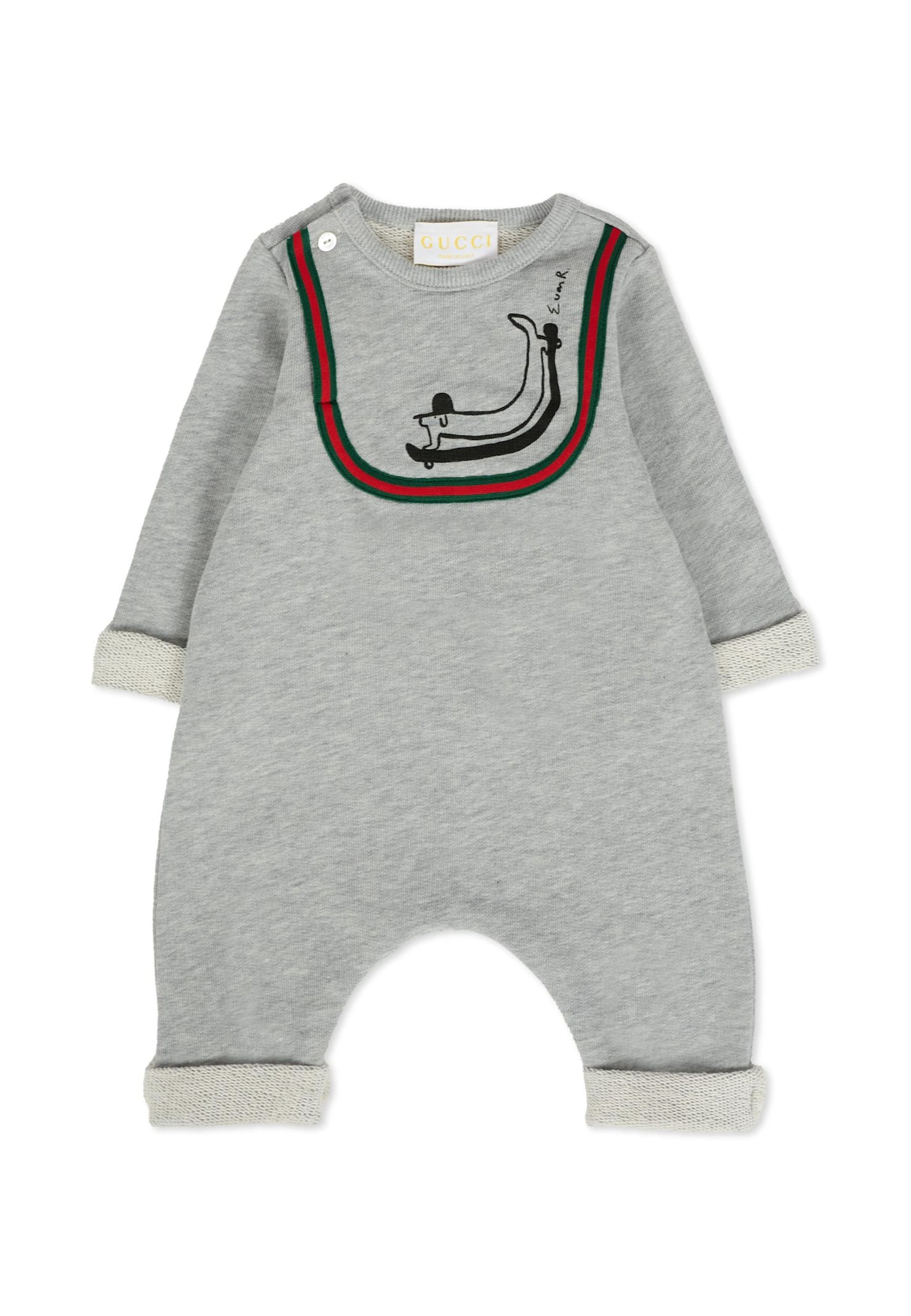 Gucci Grey Set For Babykids With Dog In Gray