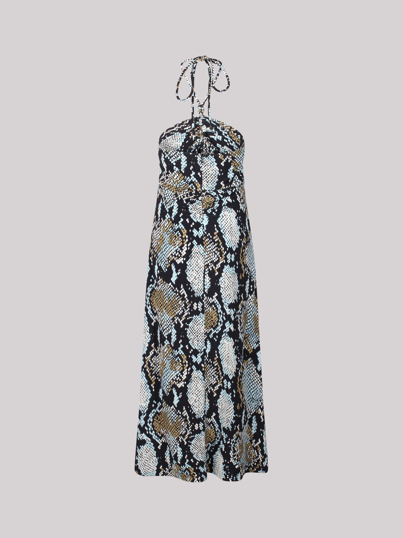 Shop Proenza Schouler Snake-print Halterneck Midi Dress