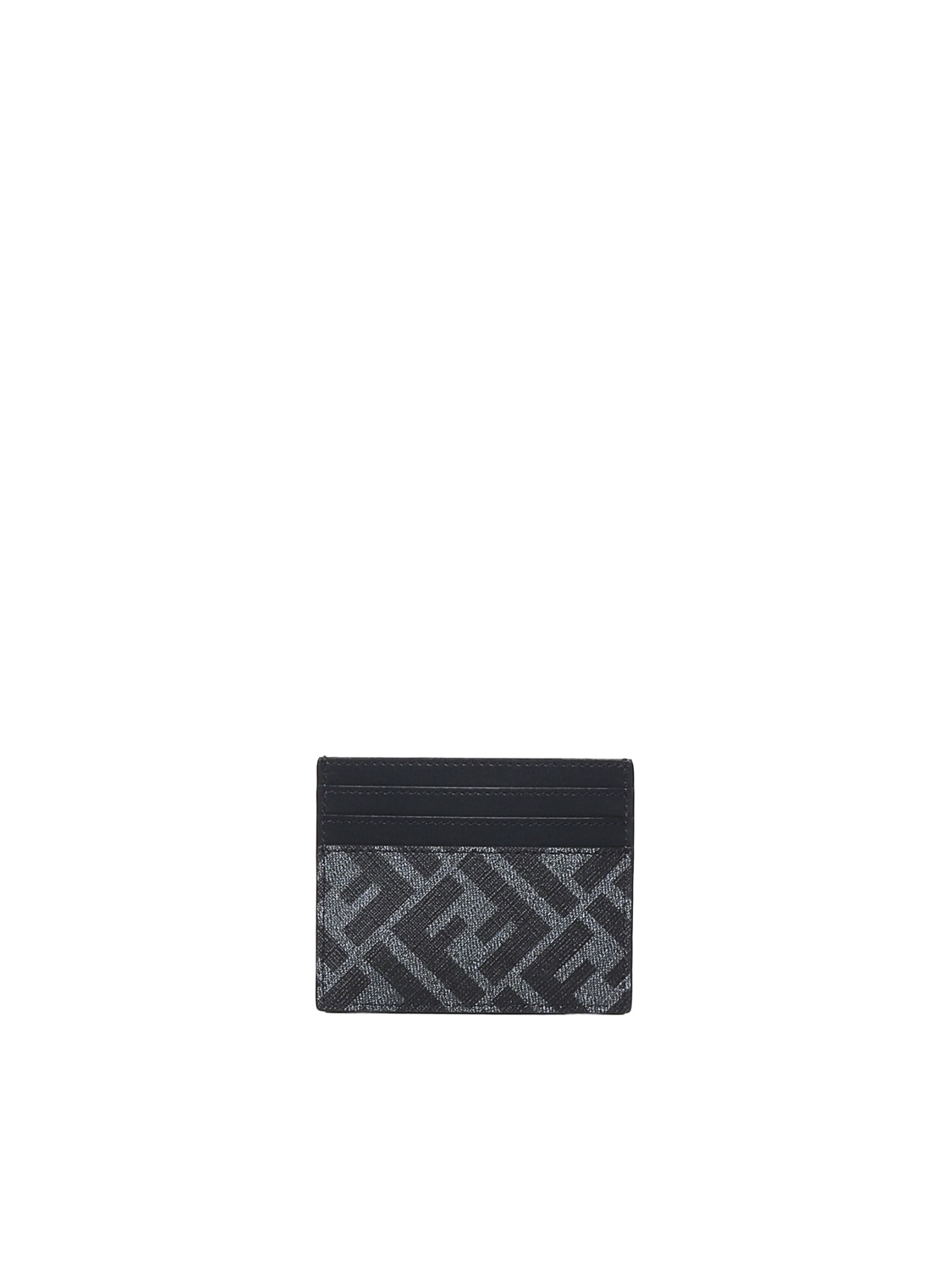 Shop Fendi Cardholder In Calfskin In Grey