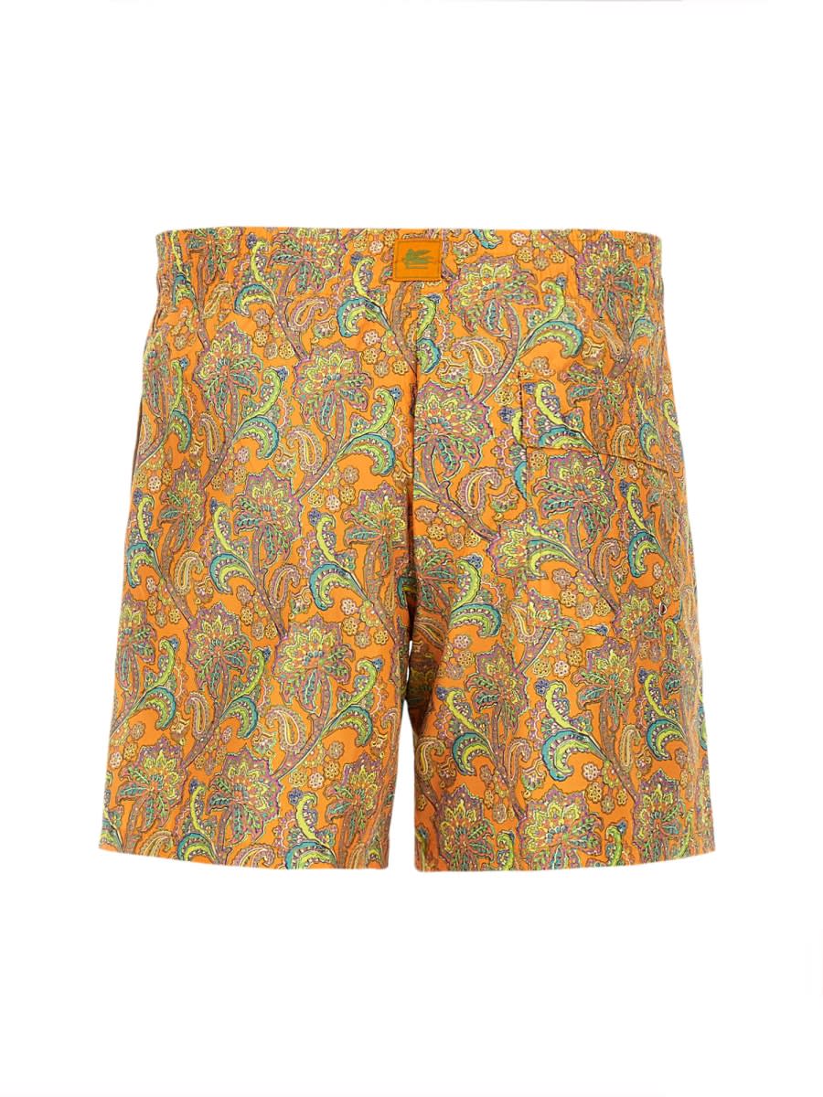 Etro Boxer Swimsuit In Orange