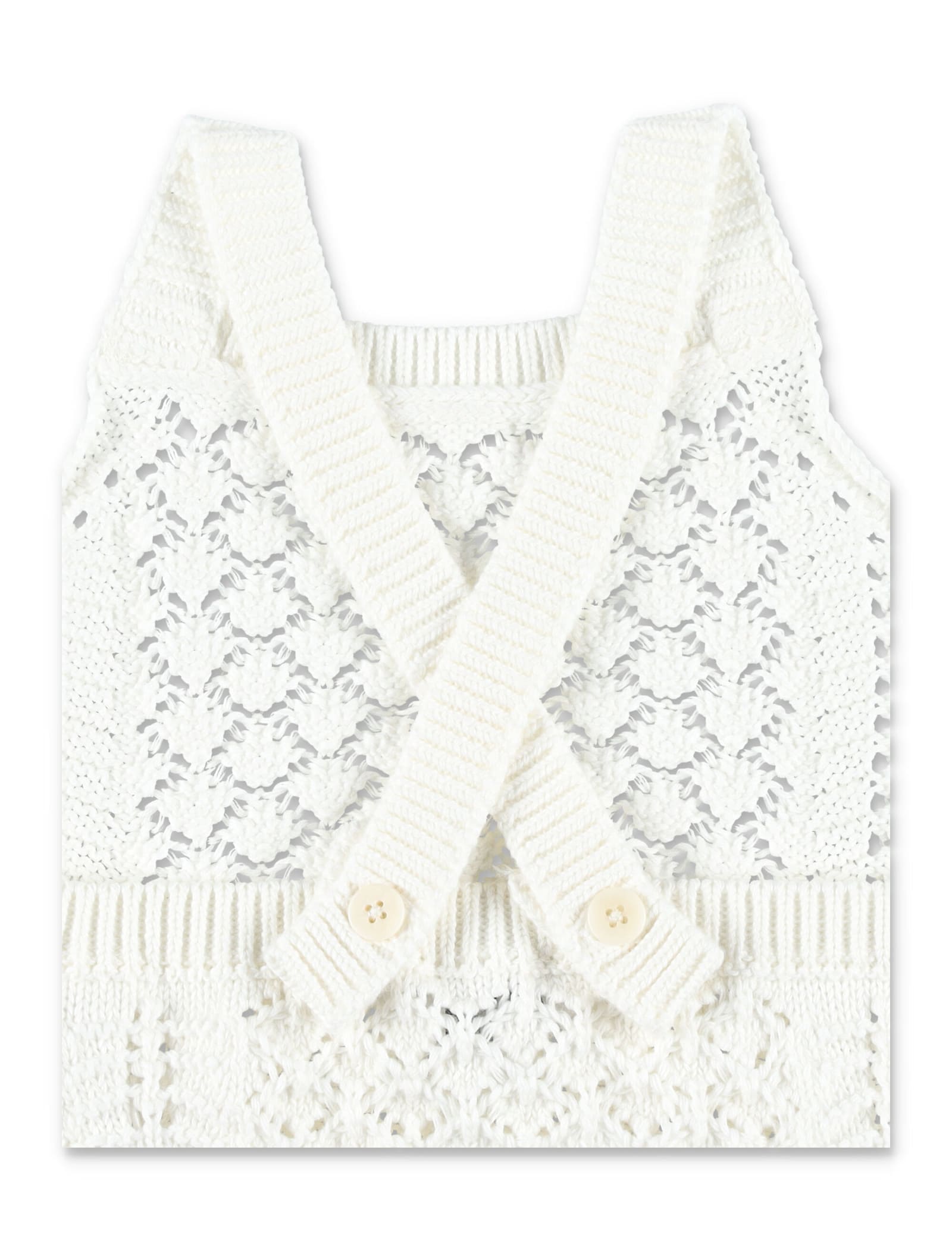 Il Gufo Kid - Crochet Top In White