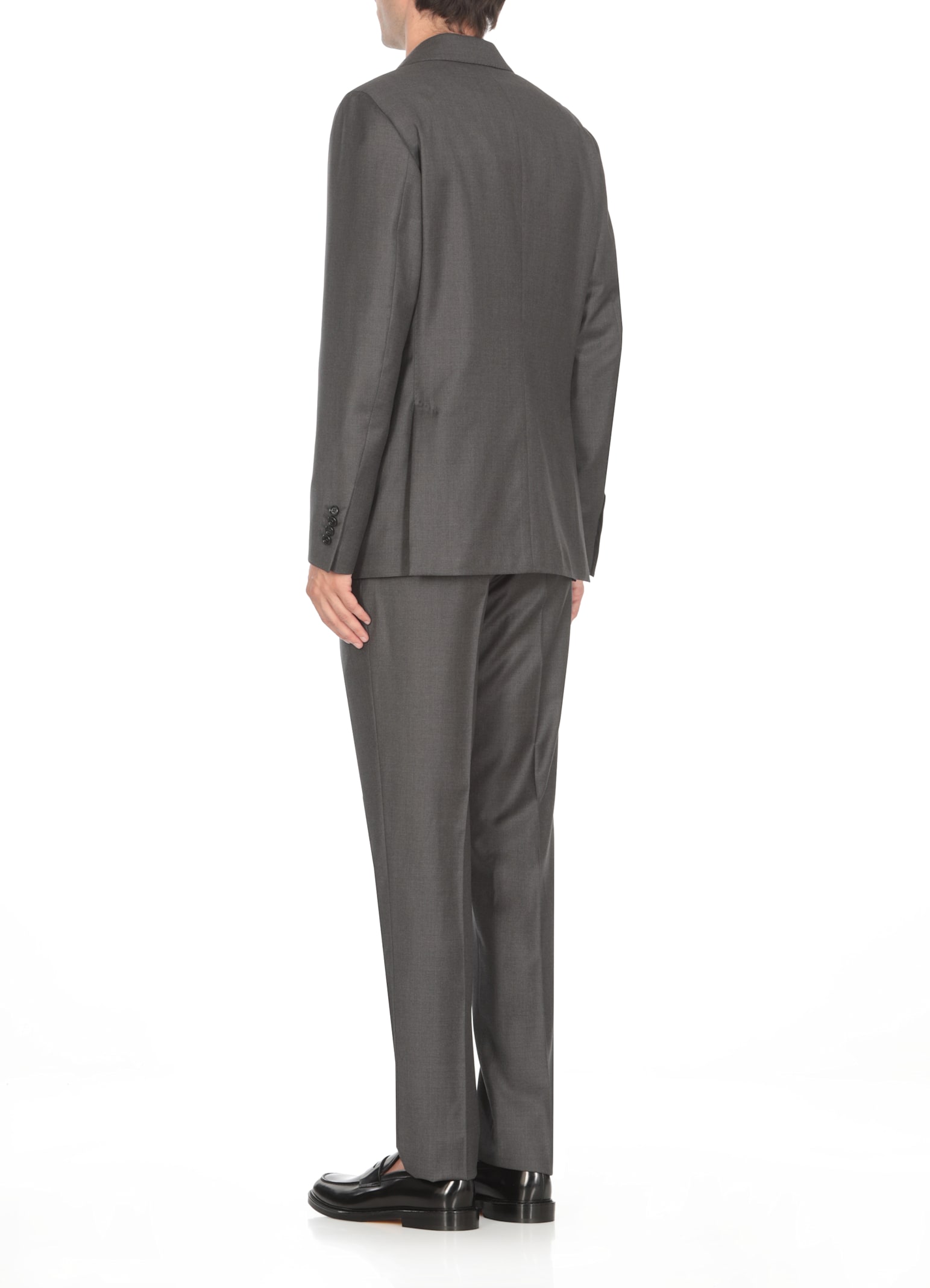 Shop Lardini Wool Suit In Grey