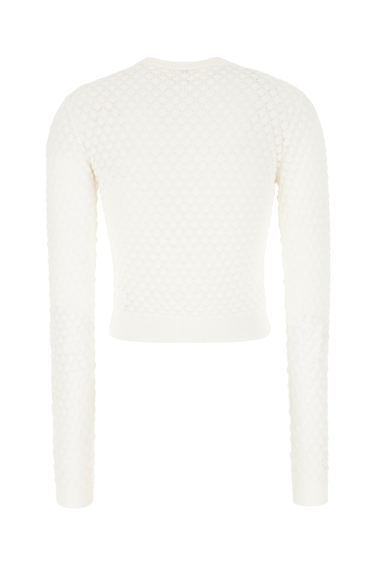 Shop Chloé Ivory Cotton Sweater In Iconic Milk