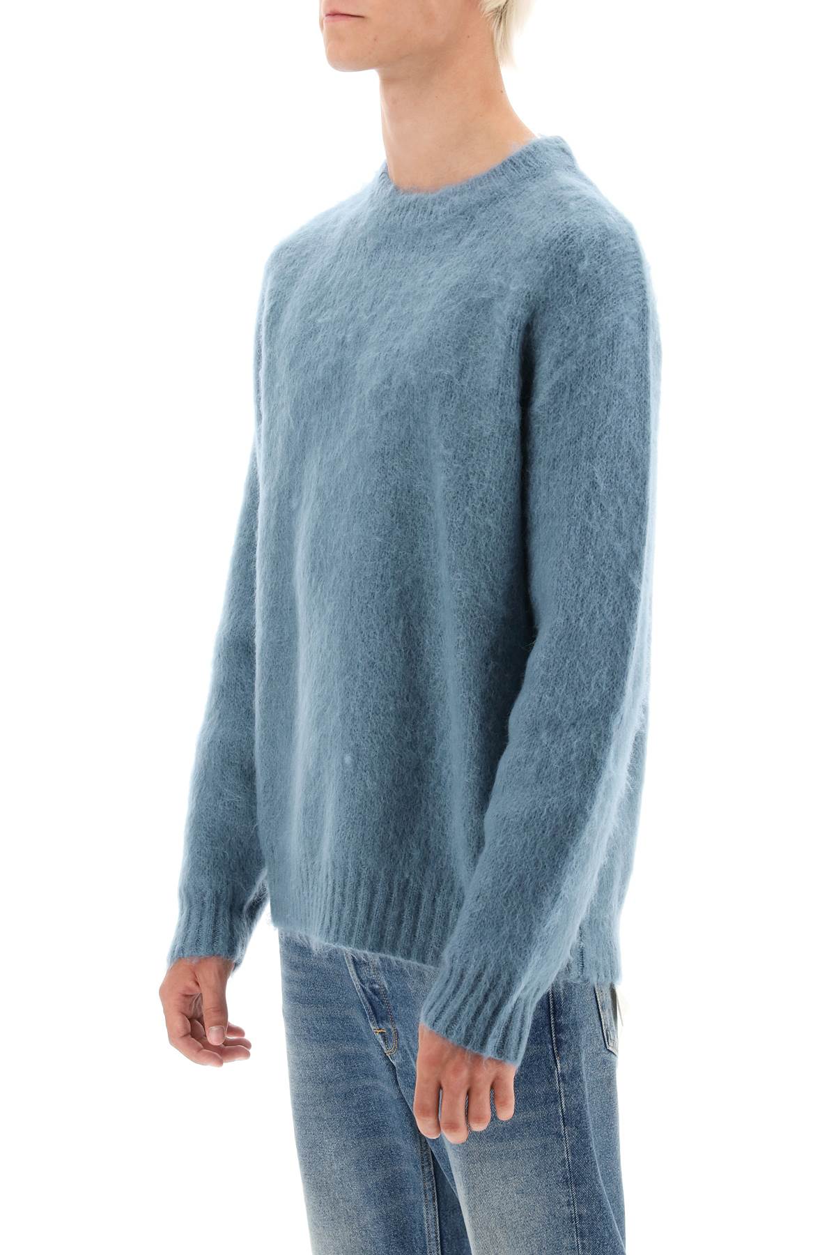 Shop Golden Goose Devis Brushed Mohair And Wool Sweater In Spring Lake (light Blue)