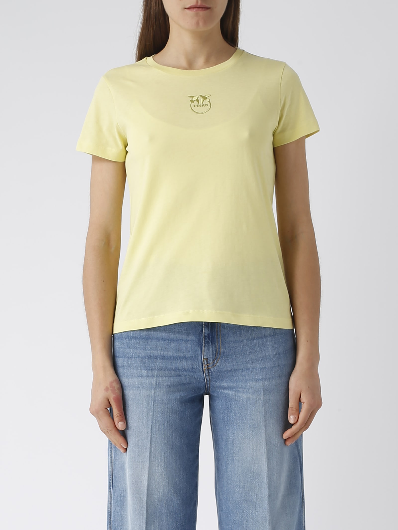 Pinko Bussolotto T-shirt In Yellow