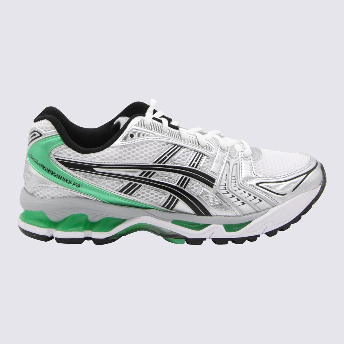 ASICS WHITE AND GREEN GEL-KAYANO SNEAKERS