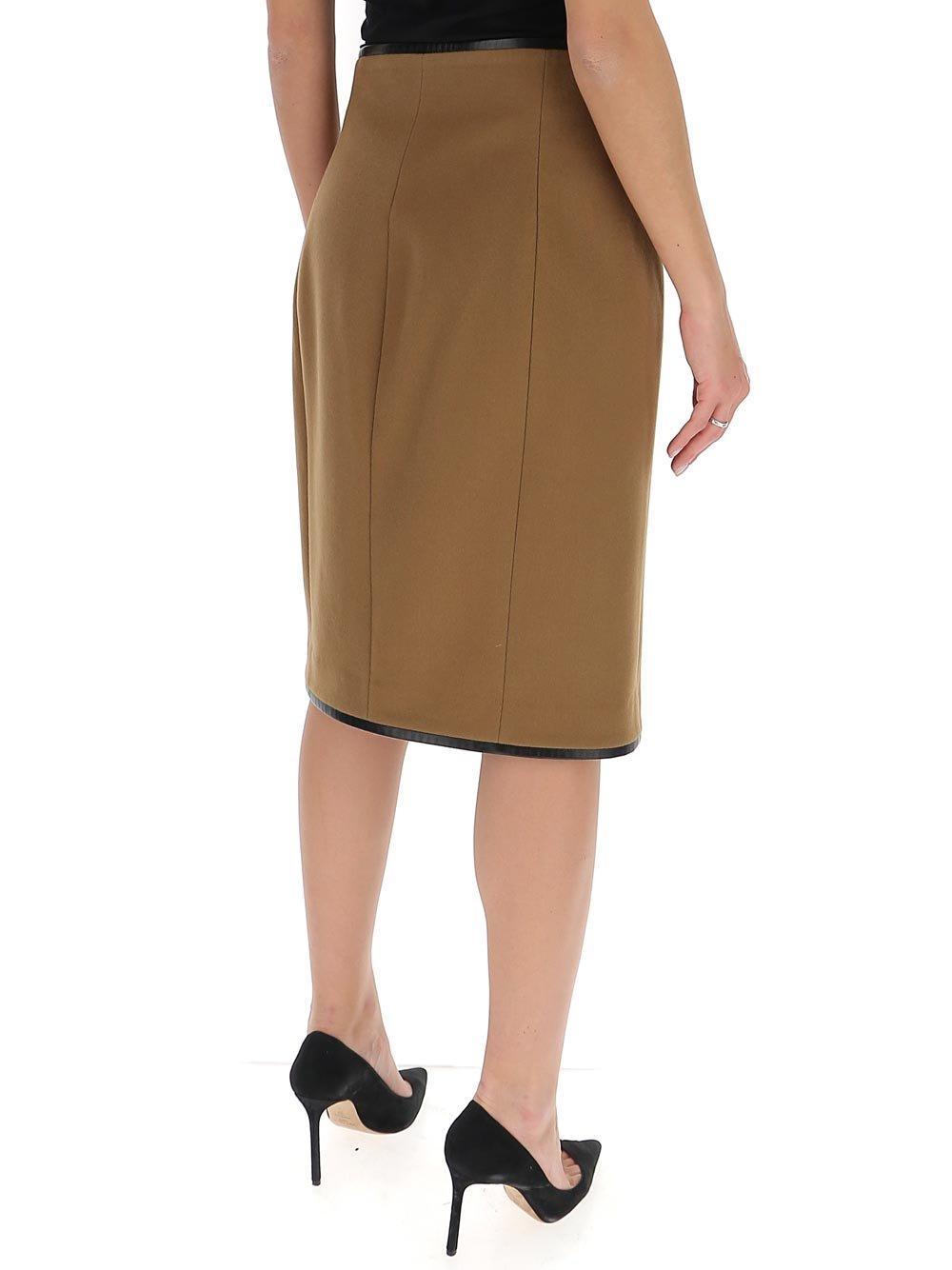 Saint Laurent Midi Skirt In Camel Vintage